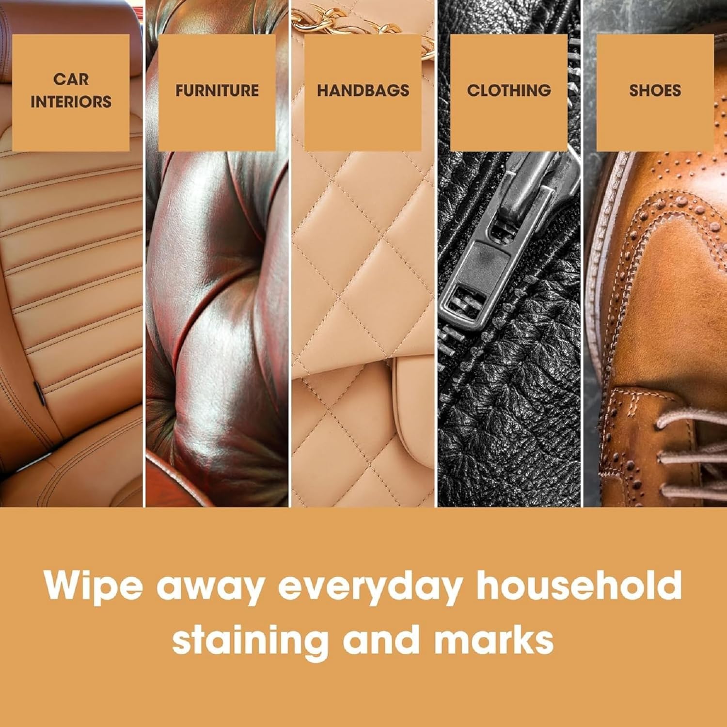 Furniture Clinic Leather Cleaning Wipes | 80 Count | Clean Restore Leather Vinyl Furniture, Handbags, Jackets, Car Seats, Interiors More | Residue Streak-Free | for Everyday Use