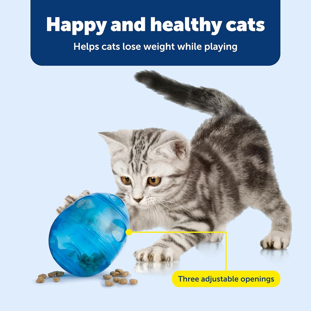 PetSaf FUNkitt Egg-Cersize Ca To Slow-Feede fo Cat t Slo Dow Reduc Aggressiv Eatin Durabl Multi-Functiona Enrichmen To fo Improve Digestio Exercise