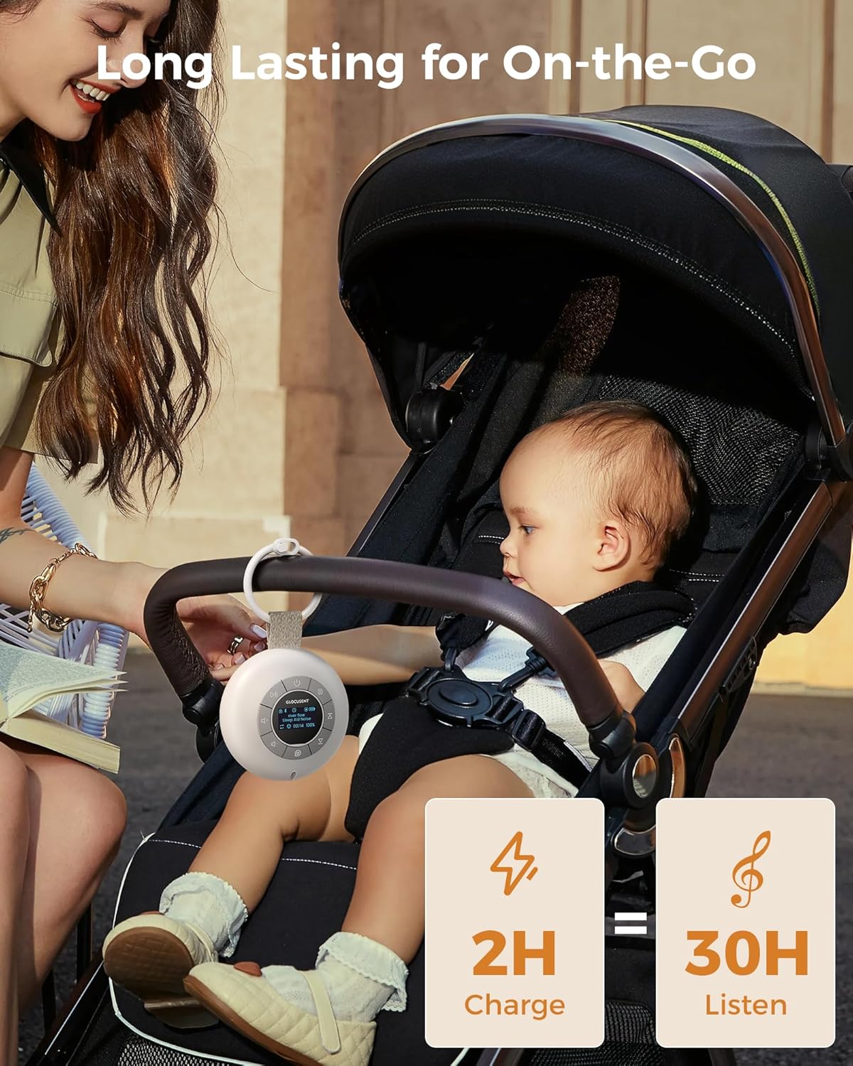 Glocusen Portabl Soun Machin fo Bab Kid Adult 6 Sound 5 Speake Whit Nois Machin fo Sleeping 30-h Lastin Rechargeabl Soun Machin wit Timer Suitabl fo Hom Travel