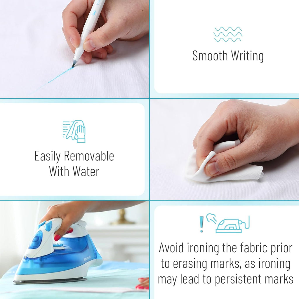 Fabri Marker fo Sewing Pack Blue Erasable Wate Solubl Fabri Marker Fabri Pen fo Sewin Erasable Washabl Fabri Marker Wate Solubl Pen Fabri Markin Pen fo Sewing