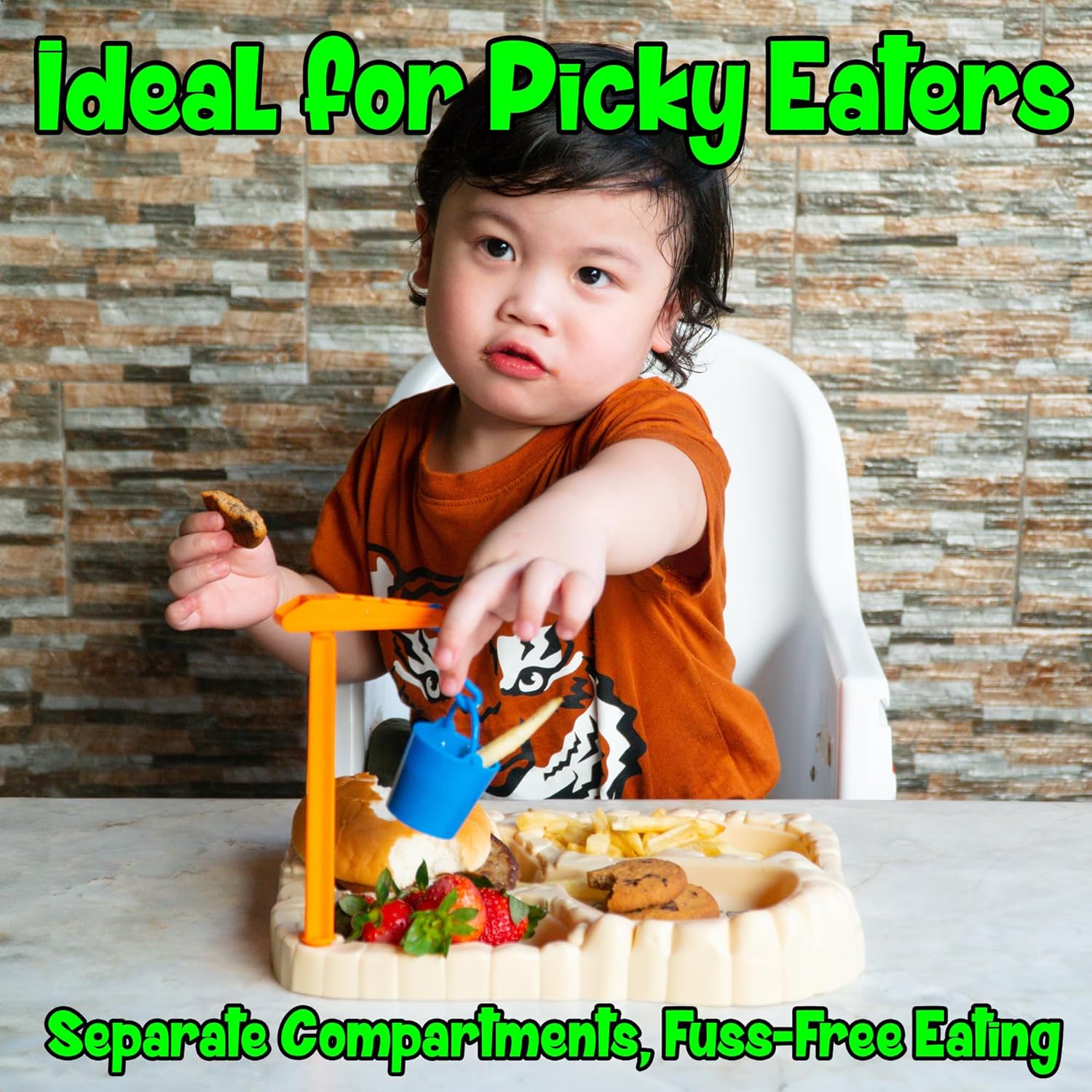 Dinosau Mea Set Din Kid Plat an Condimen Holder Jurassi Dinosau Toddle Dinnerware