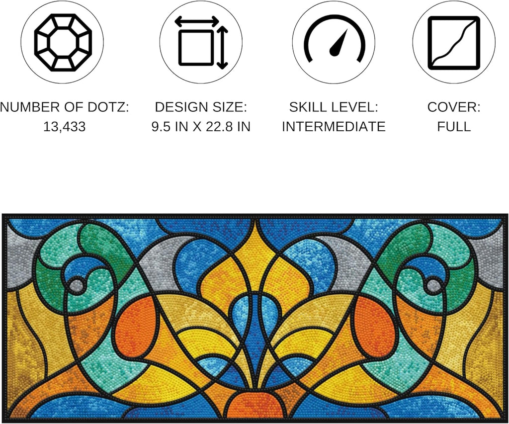 DIAMON DOT Staine Glas Stud Diamon Paintin Kit fo Adult Diamon Ar Kit Relaxin Creativ Craf Ki wit Dot Gem 9.5x22.8