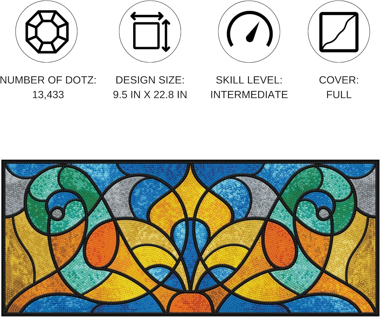 DIAMON DOT Staine Glas Stud Diamon Paintin Kit fo Adult Diamon Ar Kit Relaxin Creativ Craf Ki wit Dot Gem 9.5x22.8