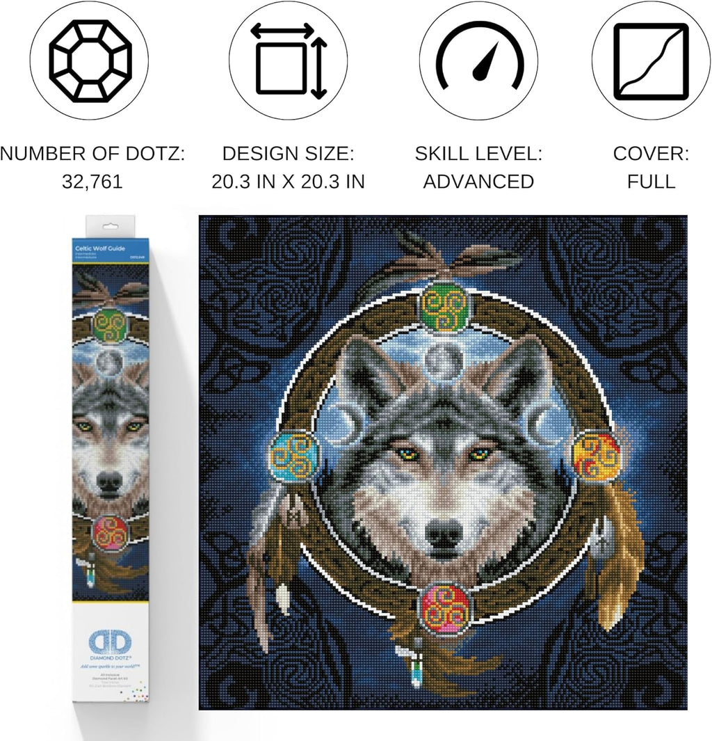 DIAMON DOT Celti Wol Guid Diamon Paintin Kit fo Adult Diamon Ar Kit Relaxin Creativ Craf Ki wit Dot Gem 20.3x20.3