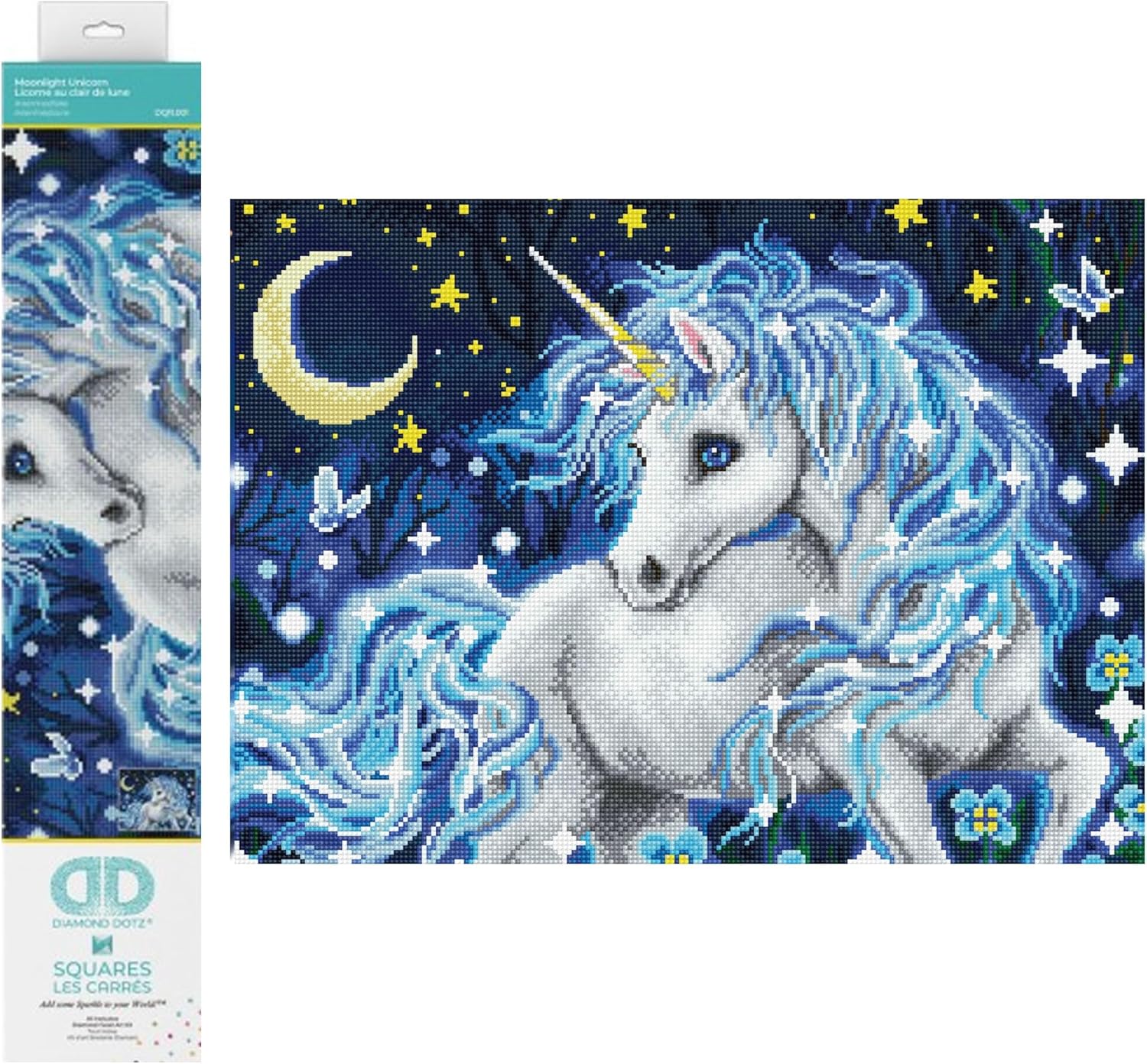 DIAMON DOT Moonligh Unicor Diamon Paintin Kit fo Adult Diamon Ar Kit Relaxin Creativ Craf Ki wit Dot Gem 20.5inchx16.5inch