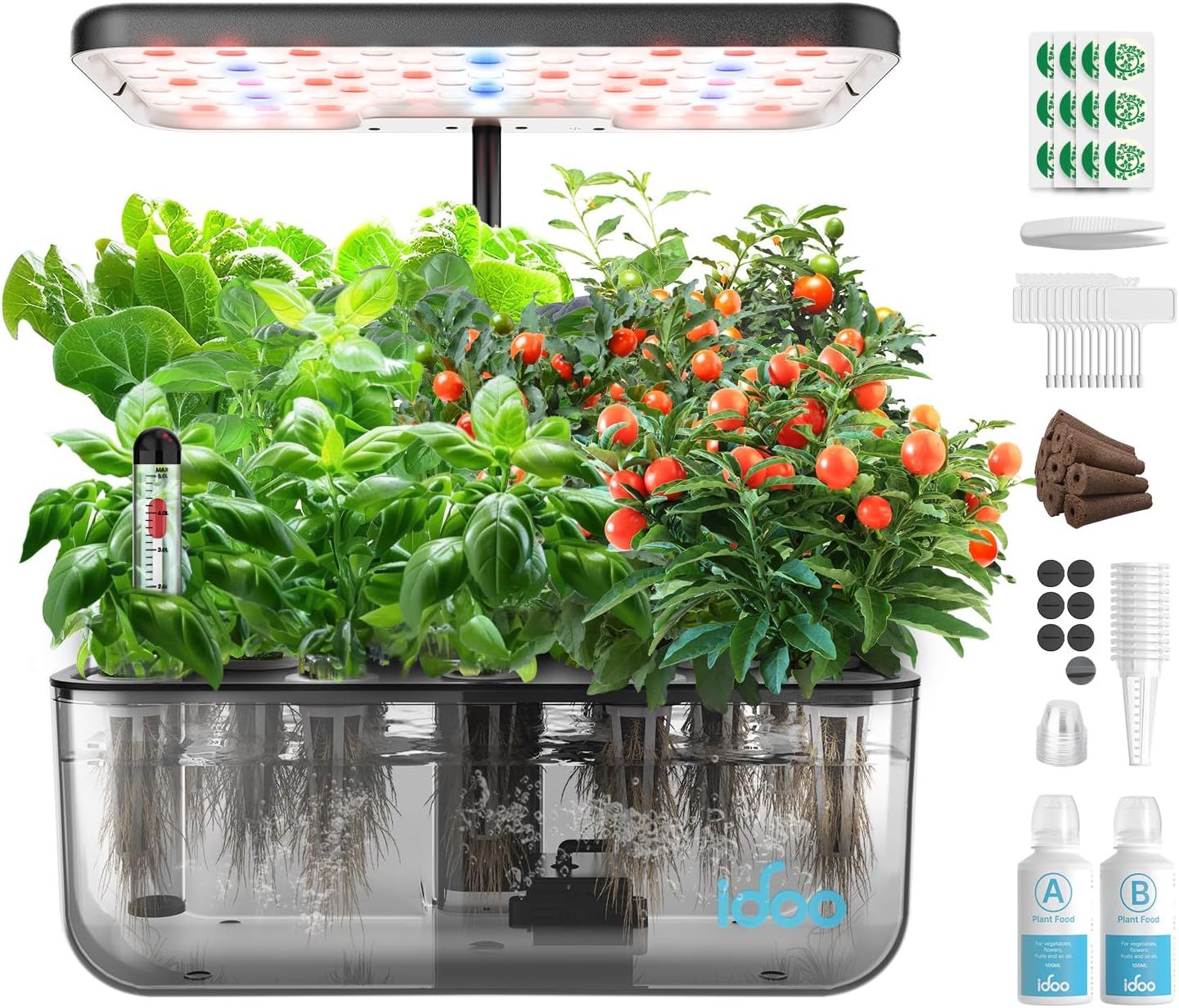 iDO Hydroponic Growin Syste Ki 1 Pods Christma Gift Gardenin Gift fo Wome Mo Da Kids Indoo Her Garde wit LE Gro Ligh fo Hom School Indoo Plant Goo fo Menta Health