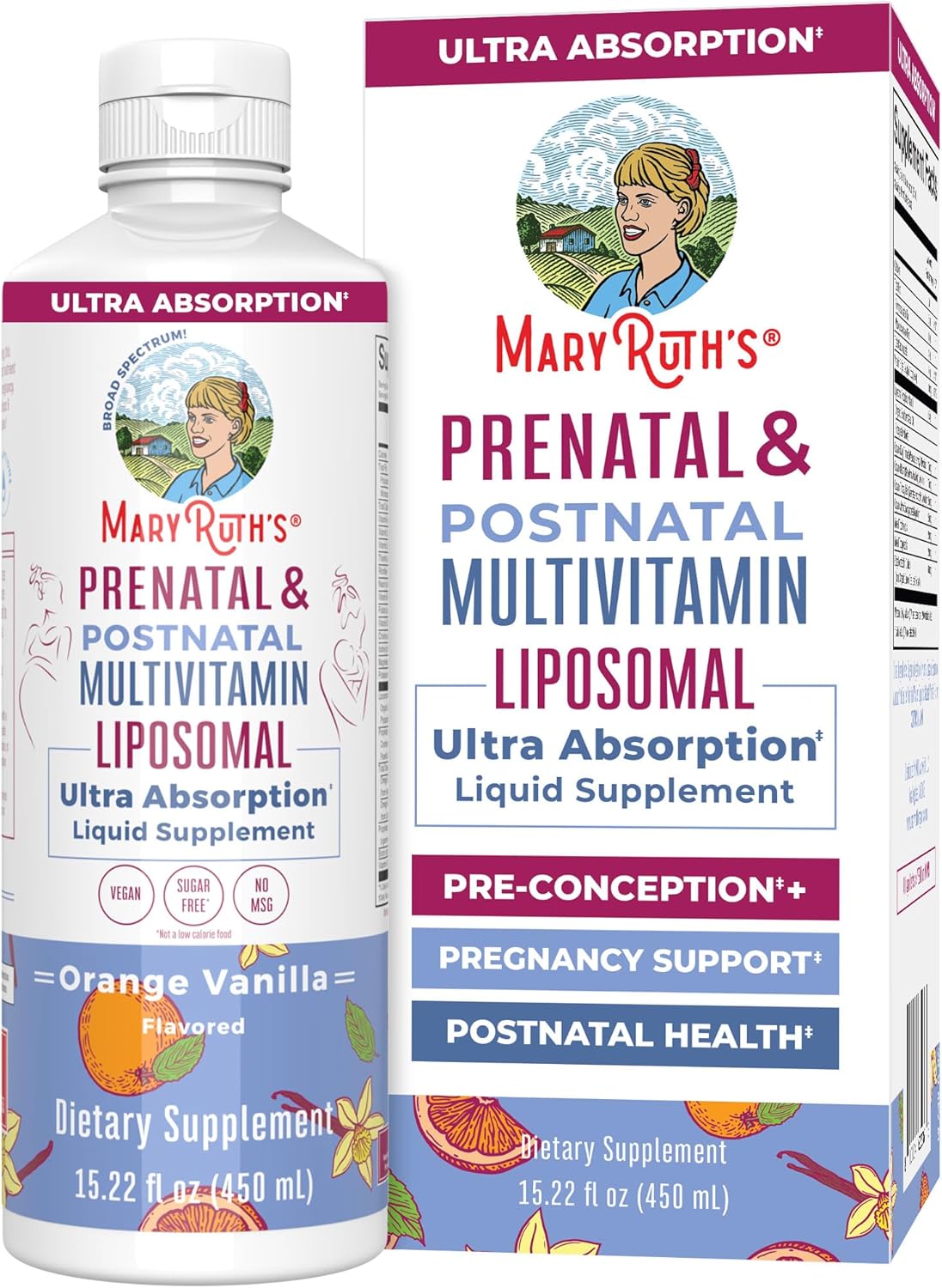 MaryRut Organic Prenata Postnata Multivitami fo Wome Suga Fre Formulate fo Pre-Conception Pregnanc Nursin Prenata Vitamin Vega Non-GM Glute Fre 3 Servings