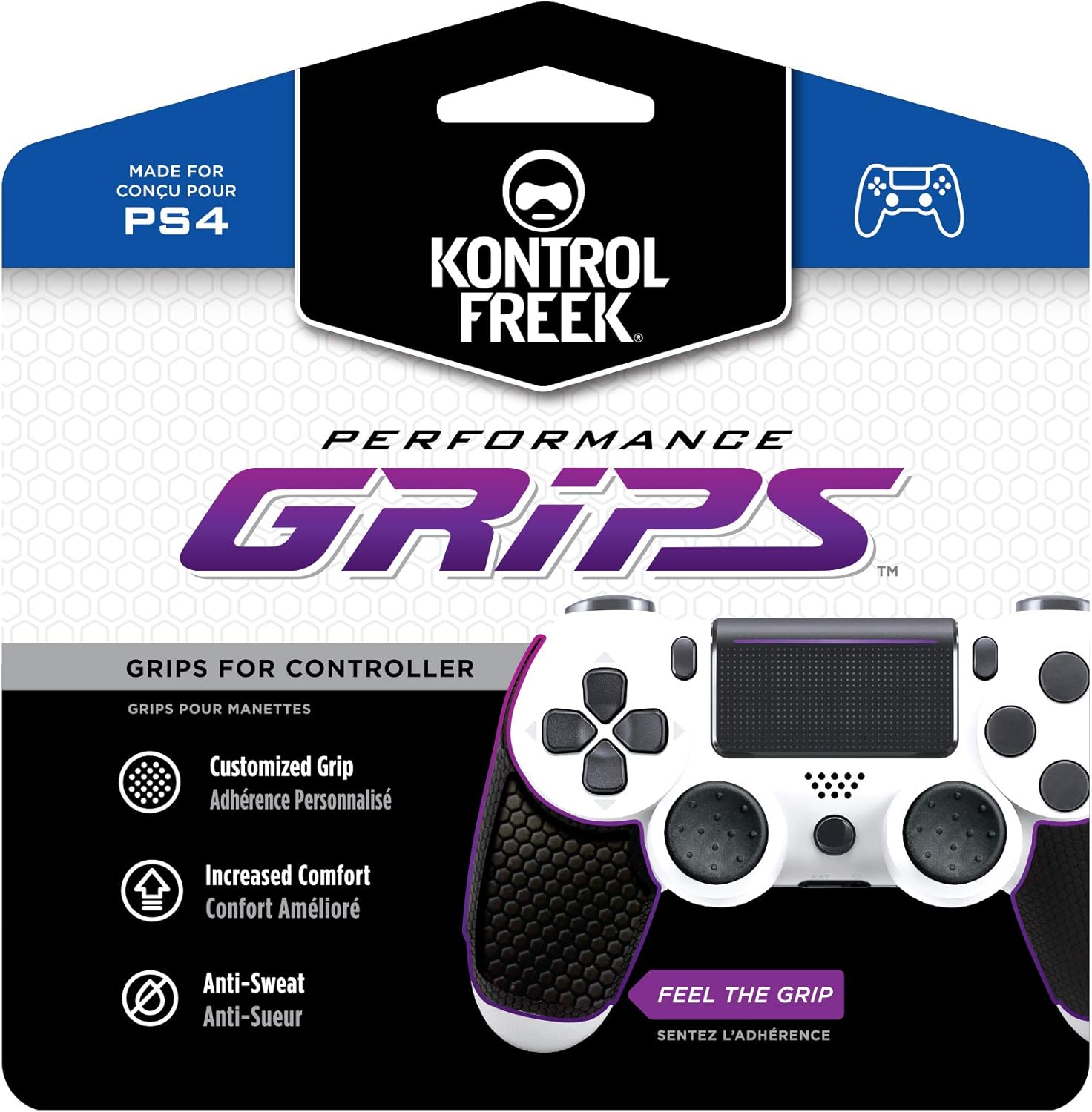 KontrolFreek Performance Grips for PlayStation 4 (PS4) Controller (Galaxy Purple)
