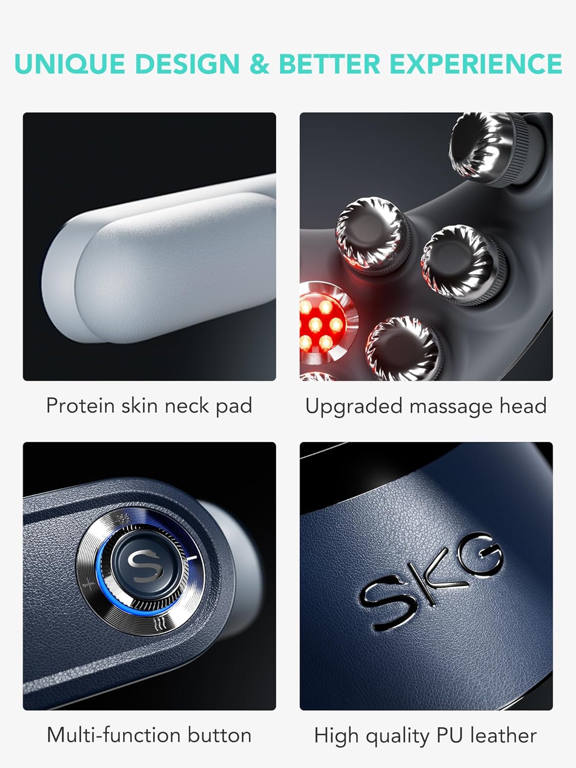 SK Foldabl Nec Massage fo Pai Relie Dee Tissu Vibratio Cordles Trave Massager,Portabl 9 Nec Massage fo Offic Hom Ca Chiristma Gift fo Me Wome Da Mo Grandpa