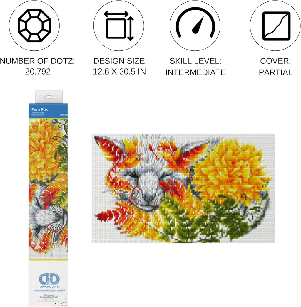 DIAMON DOT Fer Fo Anima Diamon Paintin Kit fo Adult Diamon Ar Kit Relaxin Creativ Craf Ki wit Dot Gem 12.6inchx20.5inch