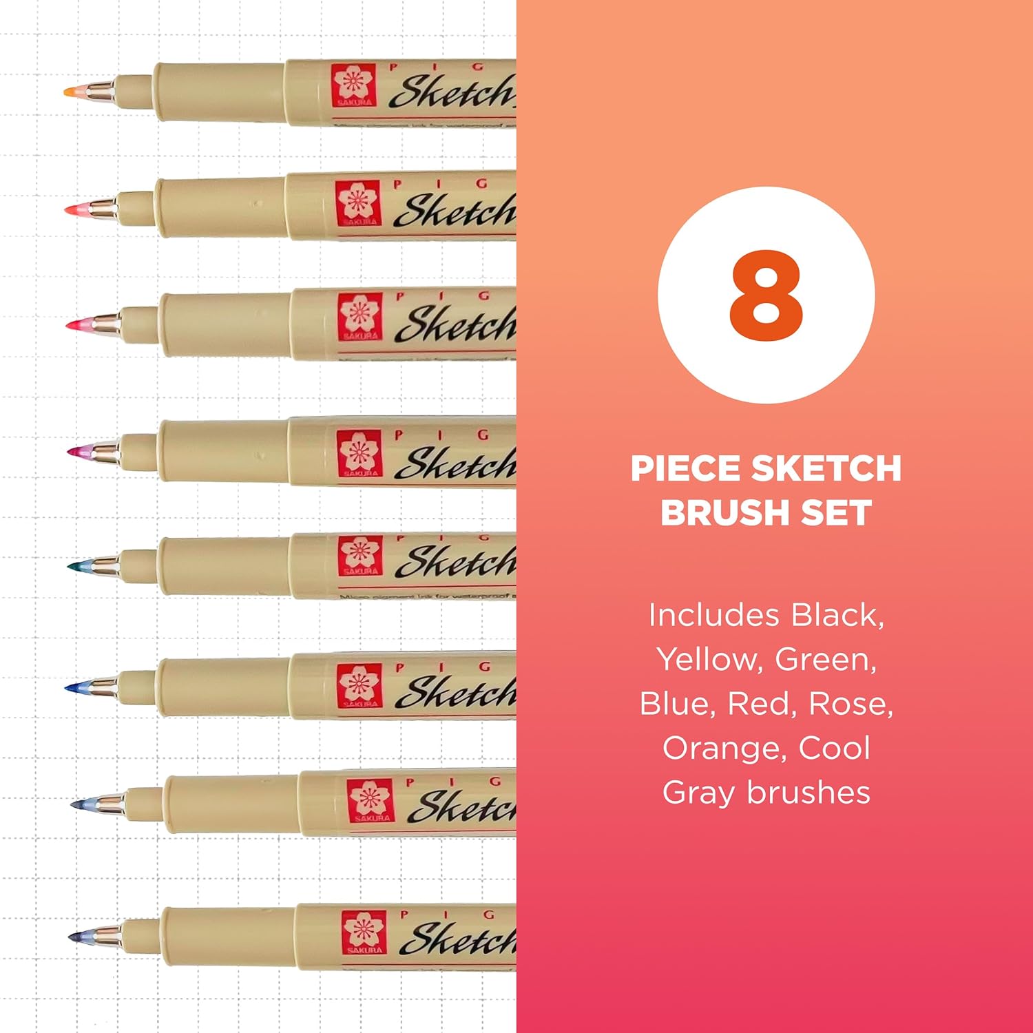SAKUR Pigm Sketc Brus Archiva In Sketchin Pen Ar Pen fo Calligraphy Han Letterin Writin Assorte Archiva Color  Pack