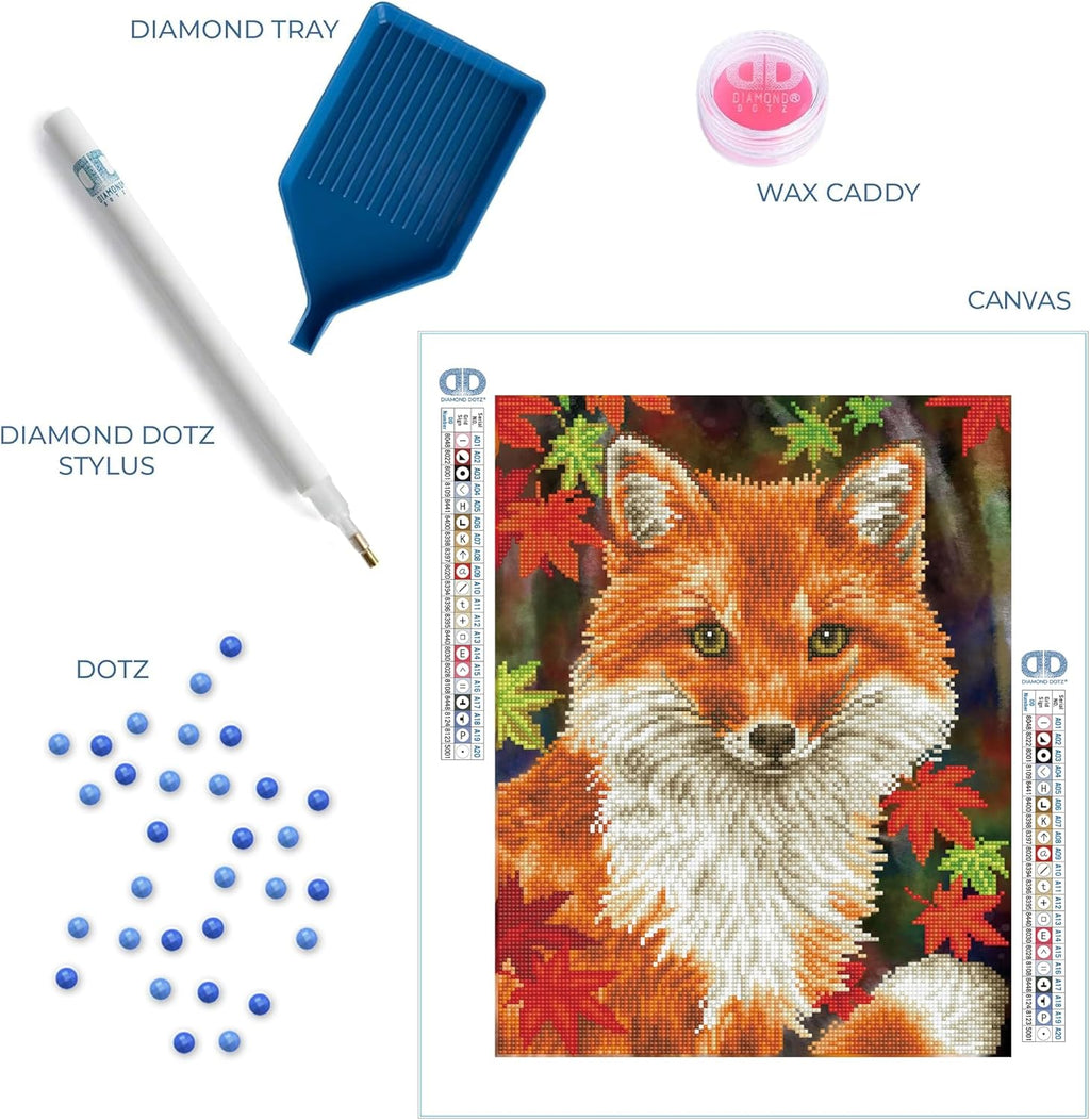 DIAMON DOT Fox Anima Diamon Paintin Kit fo Adult Diamon Ar Kit Relaxin Creativ Craf Ki wit Dot Gem 13inchx17inch