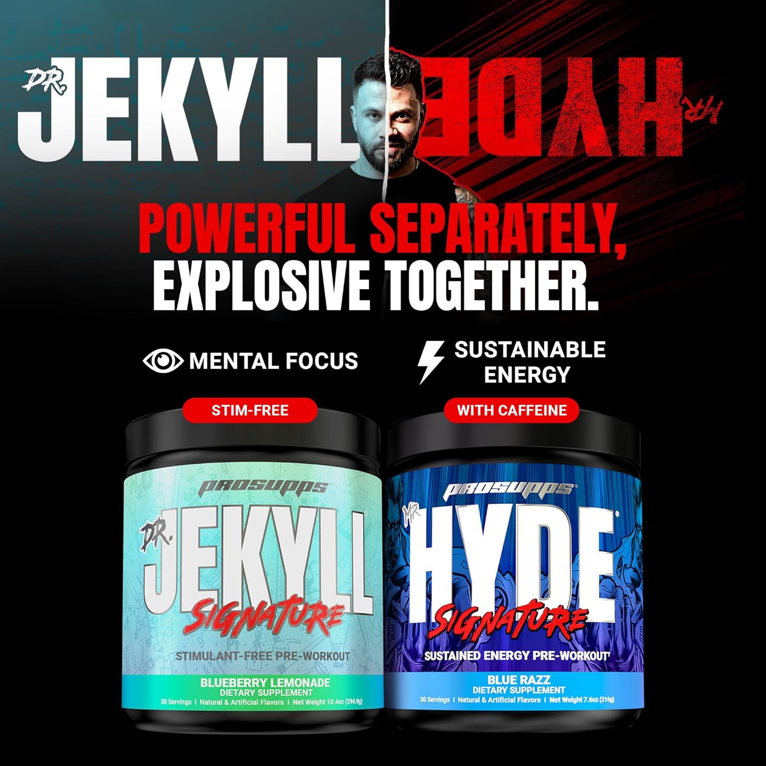 PROSUPPS Mr. Hyde Xtreme Pre Workout Powder with Creatine, Beta Alanine Caffeine ¨C Extreme Energy, Pumps, Focus Performance - Fitness Gym Supplements for Men Women (Watermelon, 30 Servings)