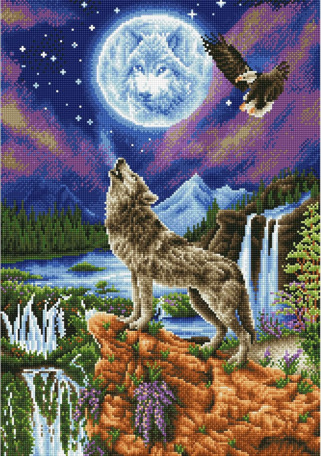 DIAMON DOT Mysti Wol Diamon Ar Ki fo Adults 26.4x18.5in Ful Drill Roun Dotz Diamon Paintin Kit Diamon Art