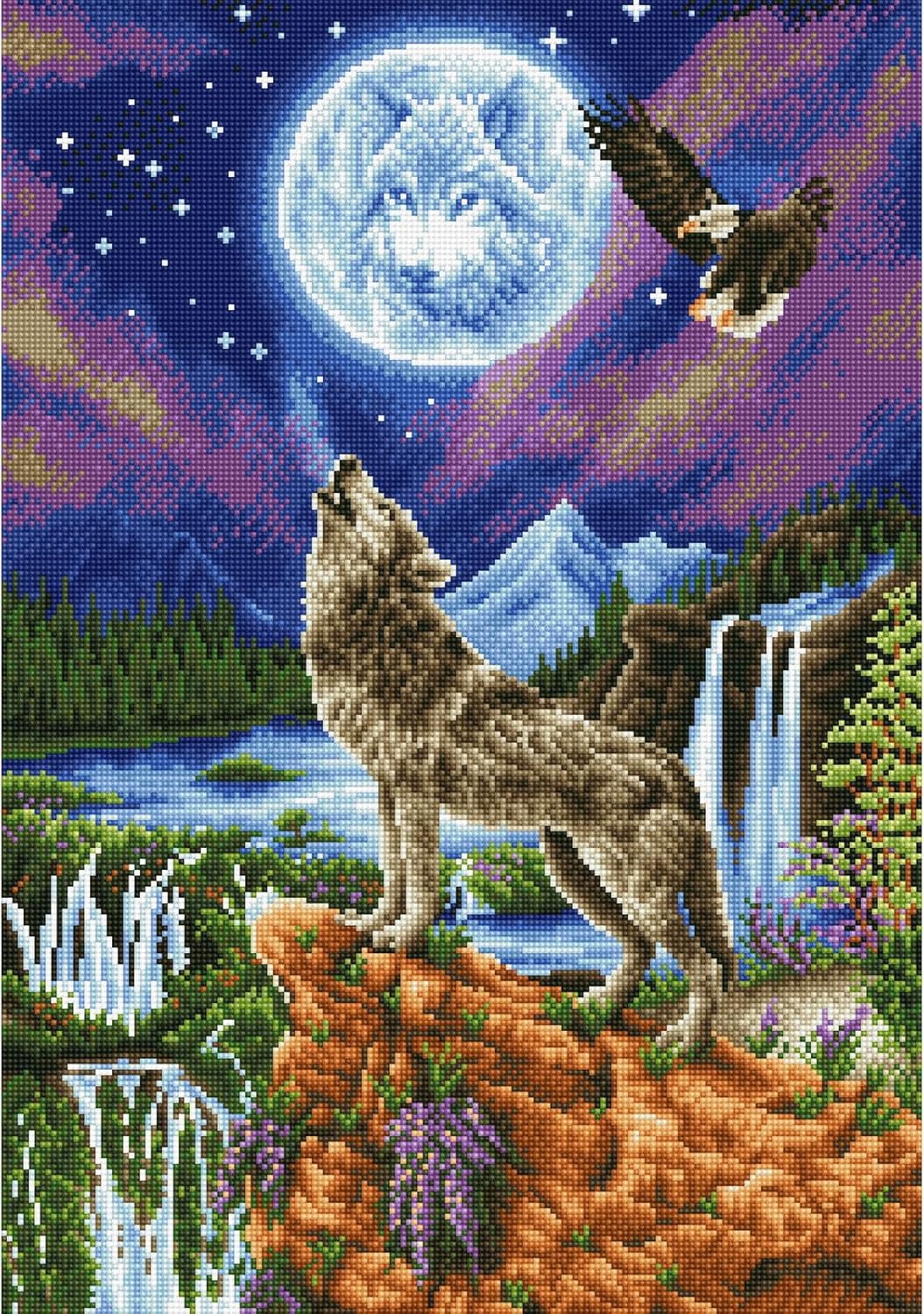 DIAMON DOT Mysti Wol Diamon Ar Ki fo Adults 26.4x18.5in Ful Drill Roun Dotz Diamon Paintin Kit Diamon Art
