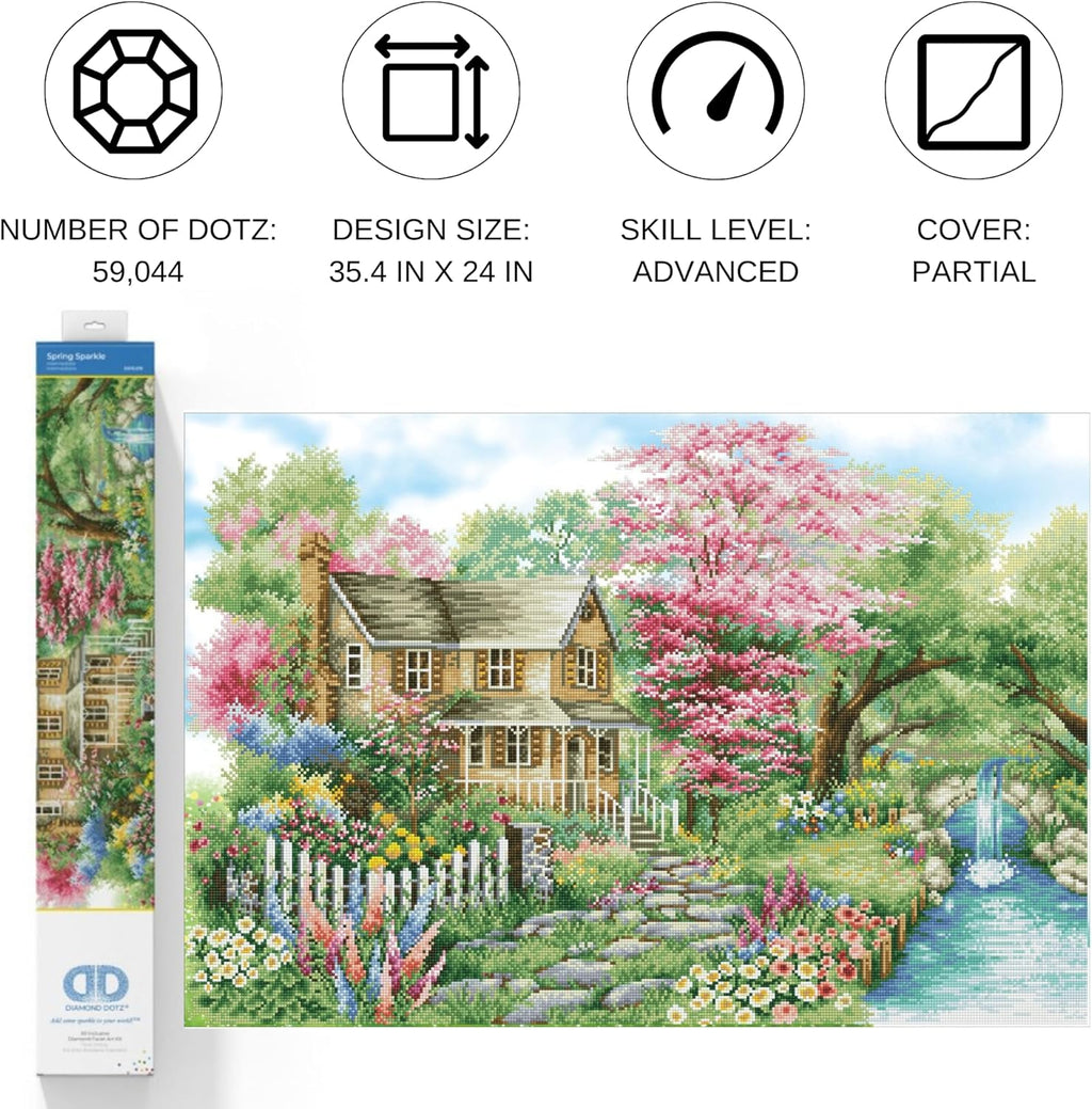 DIAMON DOT Sprin Sparkl Diamon Paintin Kit fo Adult Diamon Ar Kit Relaxin Creativ Craf Ki wit Dot Gem 35.4x24