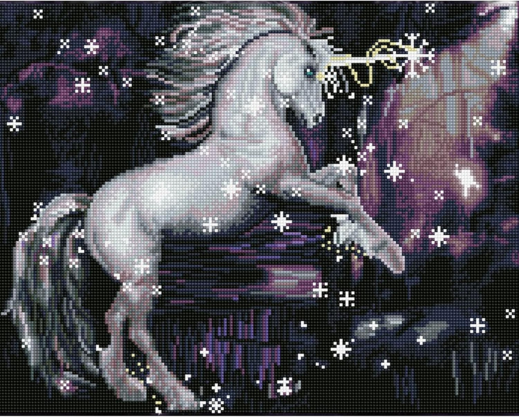 DIAMON DOT Moonligh Danc Unicor Diamon Paintin Kit fo Adult Diamon Ar Kit Relaxin Creativ Craf Ki wit Dot Gem 18.5inchx14.6inch