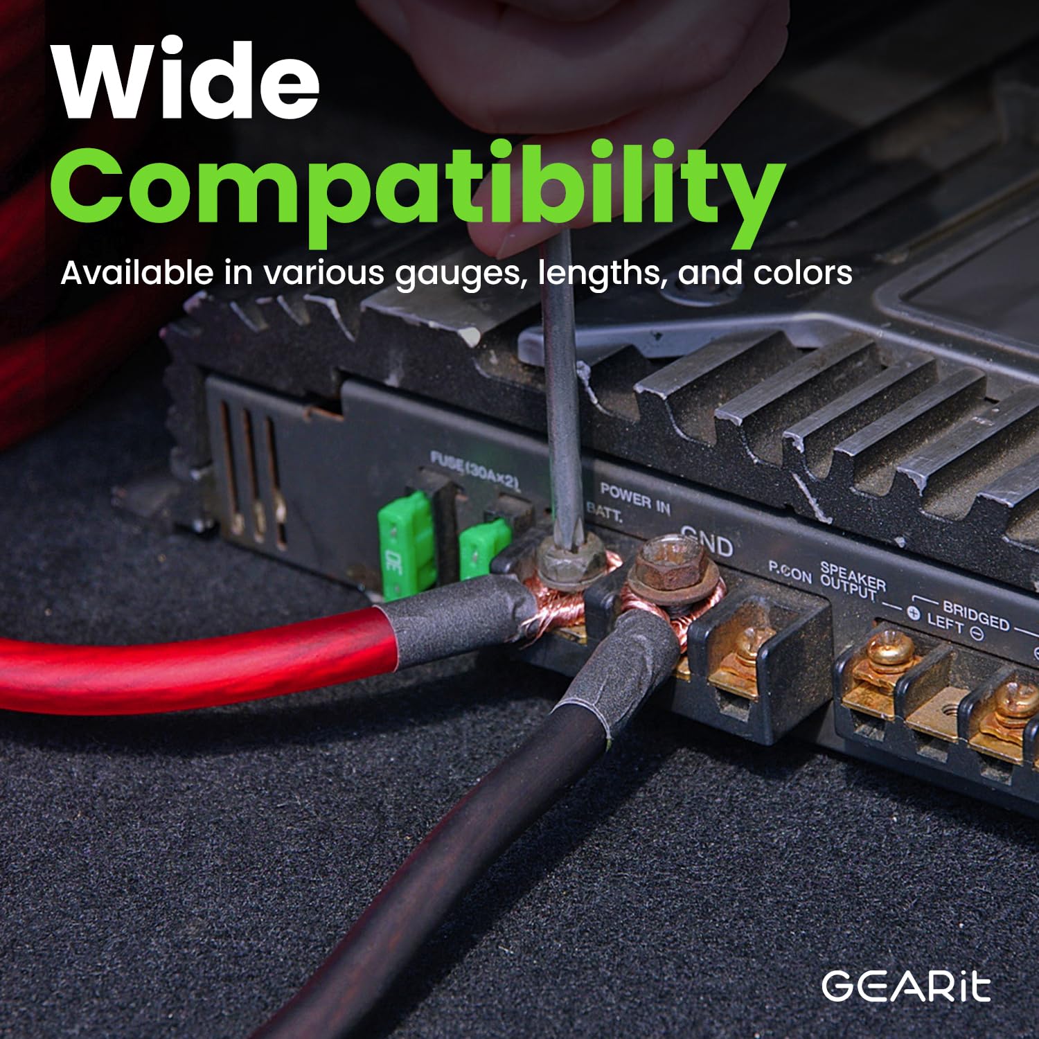 GEARit 1/0 Gauge Wire (25ft - Black Translucent) Copper Clad Aluminum CCA - Primary Automotive Wire Power/Ground, Battery Cable, Car Audio Speaker, RV Trailer, Amp, Electrical 0ga AWG 25 Feet