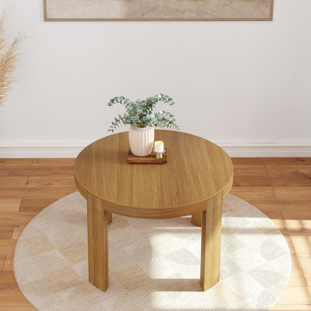 Plank+Bea Contou Roun Dinin Table 4 Inc Kitche Table Soli Woo Dinne Table Kitche Dinett Table Pecan