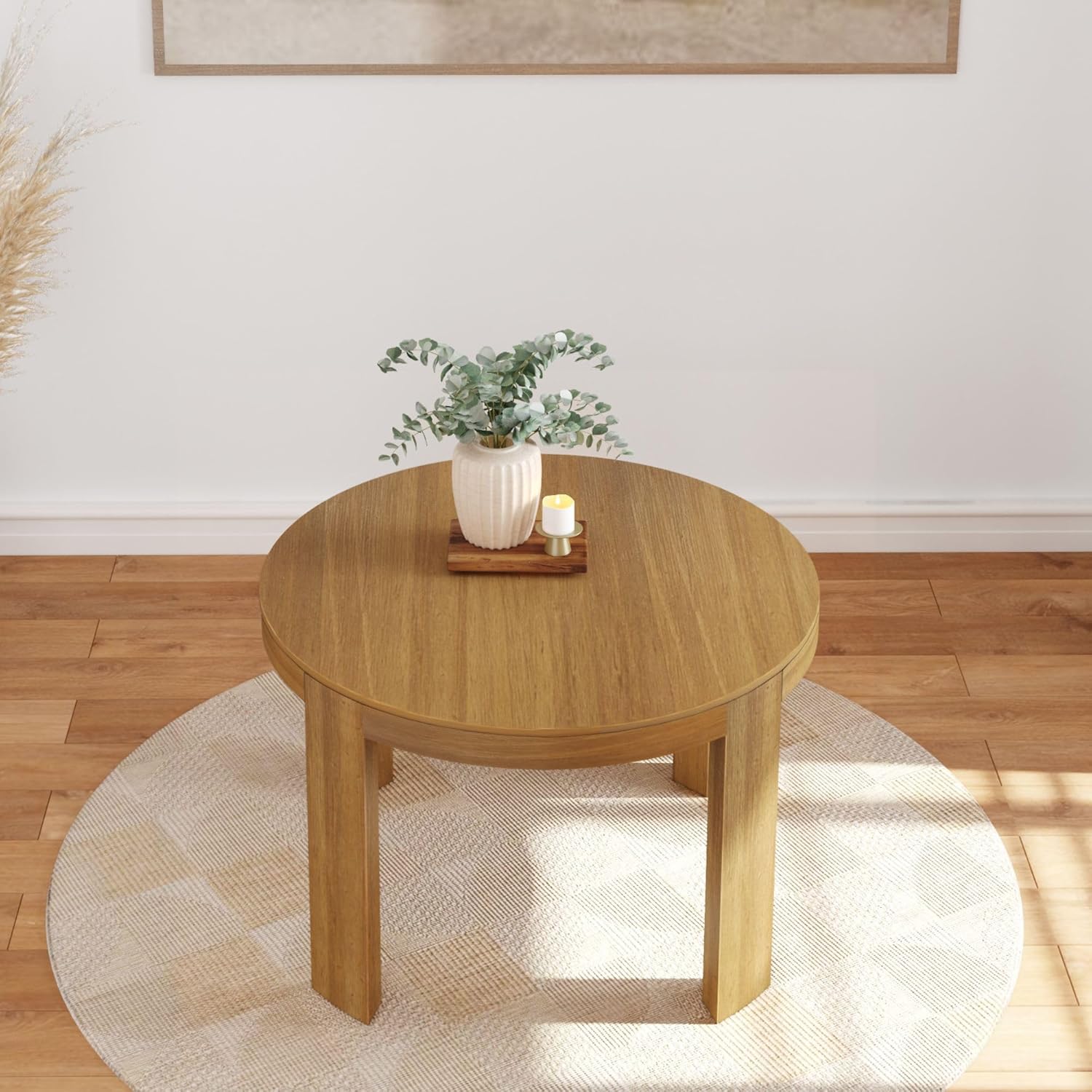Plank+Bea Contou Roun Dinin Table 4 Inc Kitche Table Soli Woo Dinne Table Kitche Dinett Table Pecan