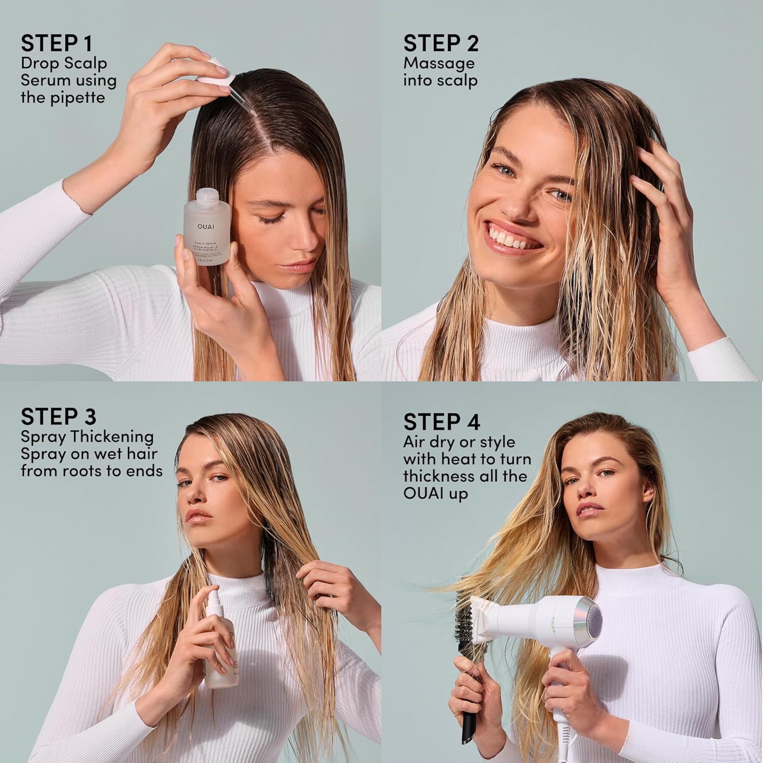 OUA Hai Thickenin Spra Thickenin Volumizin Spra fo Instantl Thicker Fuller-Lookin Hai Protects Strengthen Repair wit Amarant Peptid Amin Acid ( F Oz)