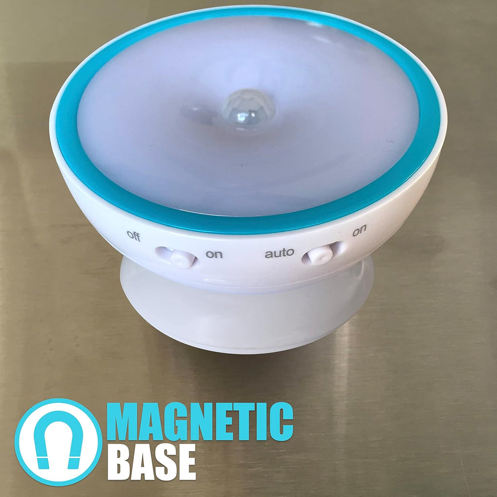 Cruis O Motion-Activate Batter LE Ligh wit Magneti Base 360 Rotatin Nigh Lam fo Closets Bathrooms Hallway Cabinets Wireless Eas Install Aut Senso fo Hands-Fre Illumination