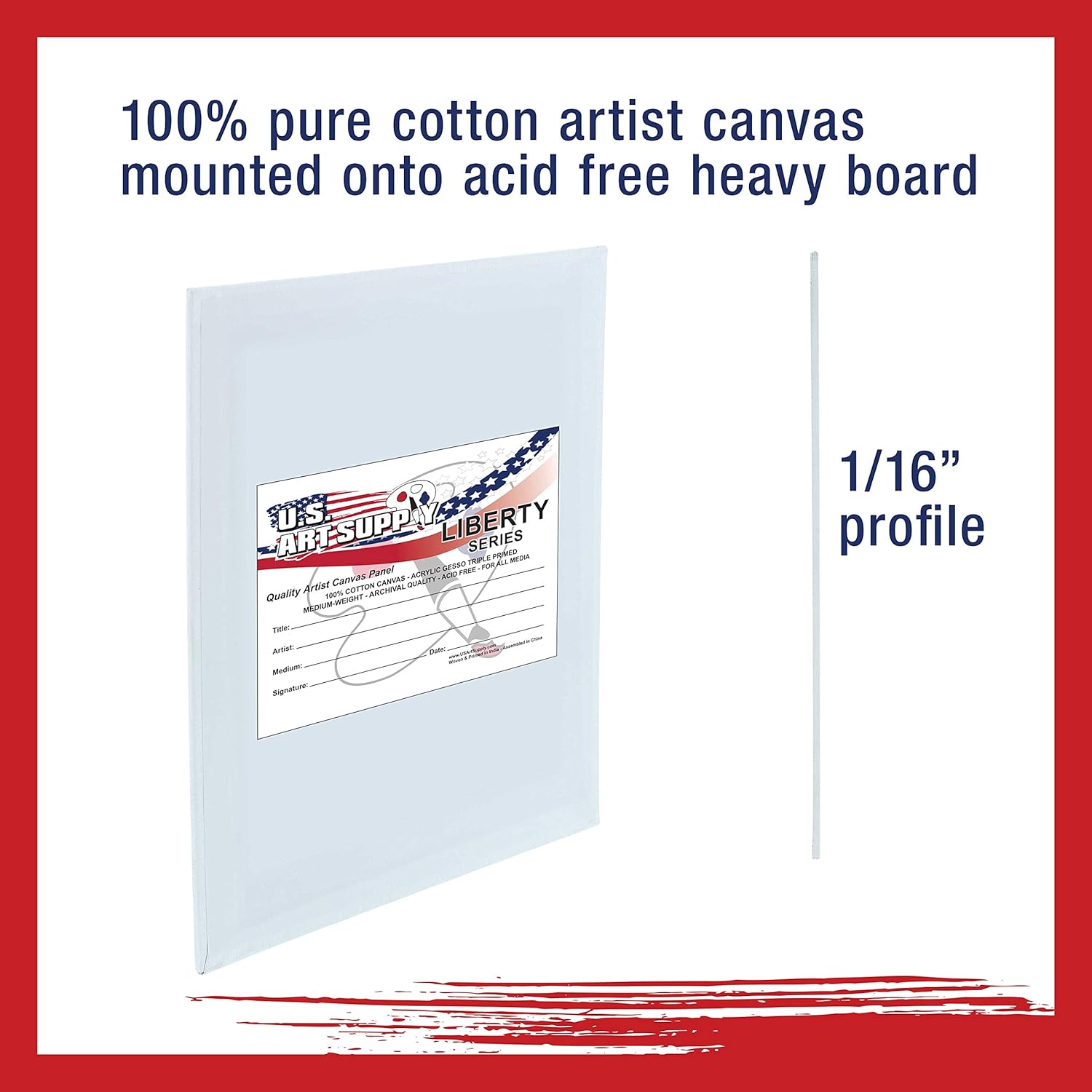 U.S Ar Suppl Multi-Pac 6-E o 3x5 4x6 5x 8x1 inc Professiona Qualit Smal Artis Canva Pane Boar Assortmen Pac (2 Tota Pane Boards)