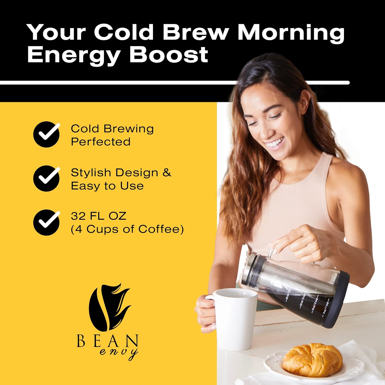Bea Env Col Bre Coffe Make 3 o Glas Coffe Col Bre Make an Pitche w/Silicon Ca Base