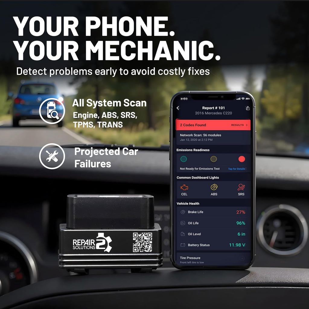Innov 100 Bluetoot OBD Scanne fo iPhon Androi Predic Ca Problem Befor The Happe N Subscription Detec Chec Engine ABS SR Issue fo Car 1996+
