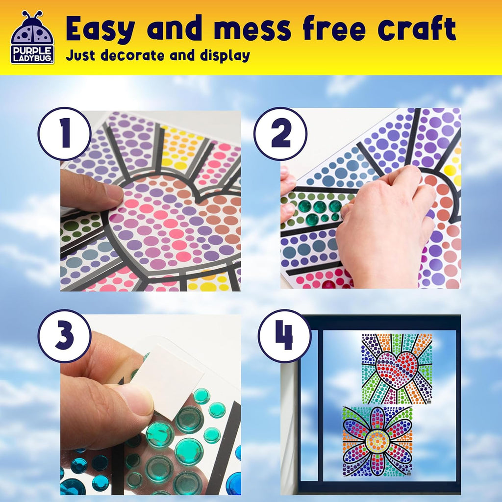 SUNGEMMERS DIY Gem-Sticker Window Diamond Art Suncatcher Kits - Stocking Stuffers for Kids 8-12, Birthday Gifts for 6 7 8 9 10 11 12 Year Old Girls Boys, Fun Arts Crafts for Kids Ages 8-12 6-8