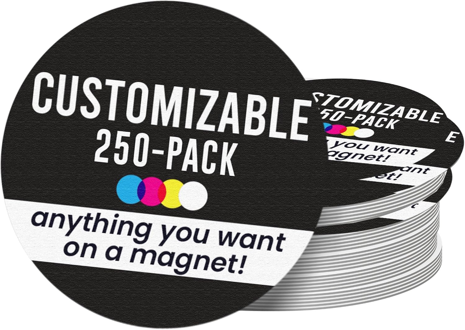 Magnet Me Up Customizable 30 Mil Round Magnet- 5¡±, 250 PK Weatherproof Car Magnet for Businesses, Sports Teams, Fundraiser, Personal Expression- Custom Text & Logo- Strong Magnetic Vinyl for Vehicles