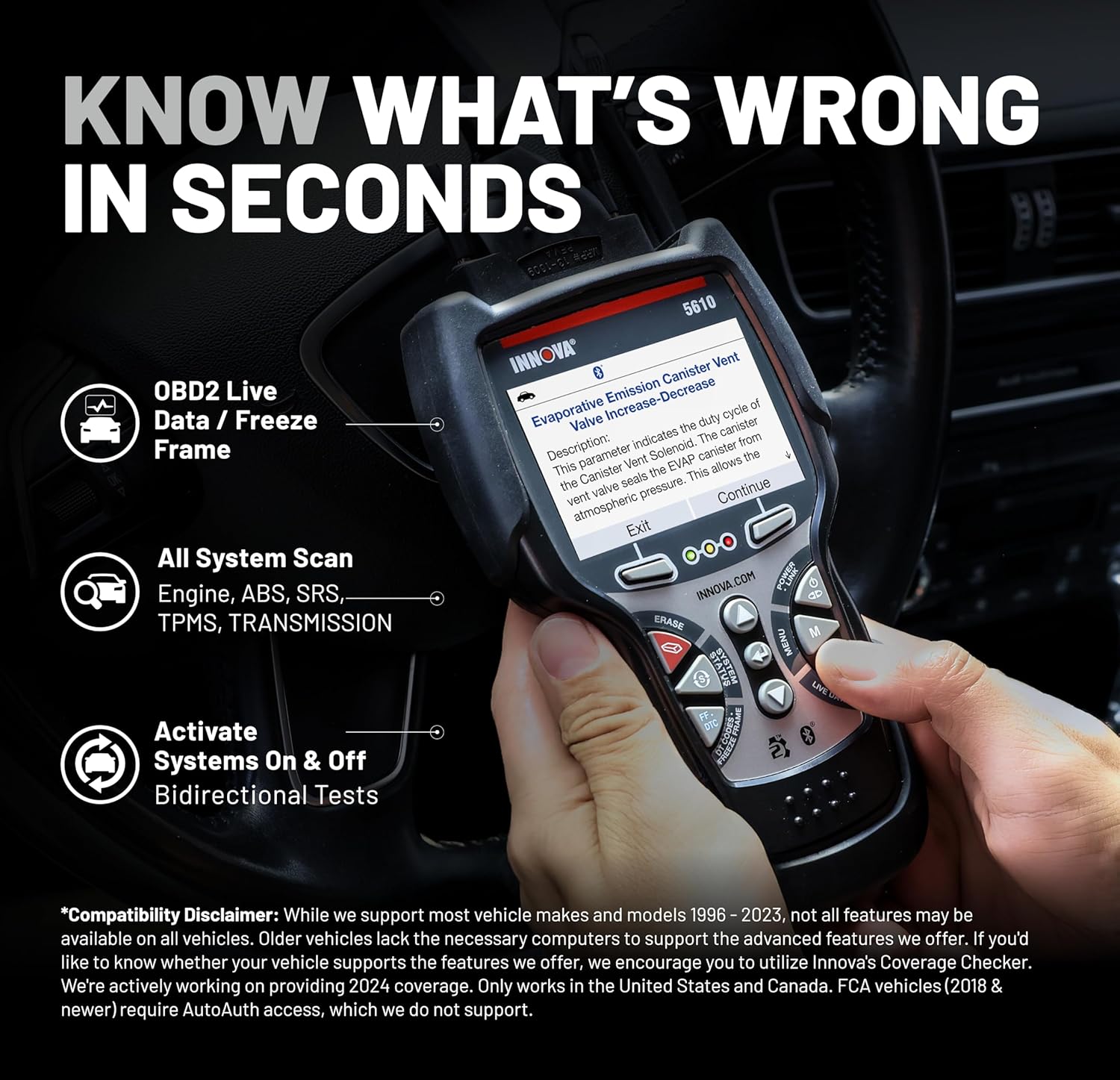 Innov 561 OBD Bidirectiona Sca Too Understan You Vehicle Pinpoin What' Wrong an Complet You Repair wit Les Headache Update Included US-Base Technica Support