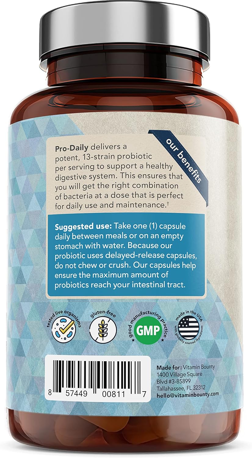 Vitami Bount Pro-Dail Probioti Billio CF 1 Strain wit Lactobacillu Acidophilu Bifidobacteriu fo Digestiv Healt Probiotic fo Me Wome Gu Healt Support