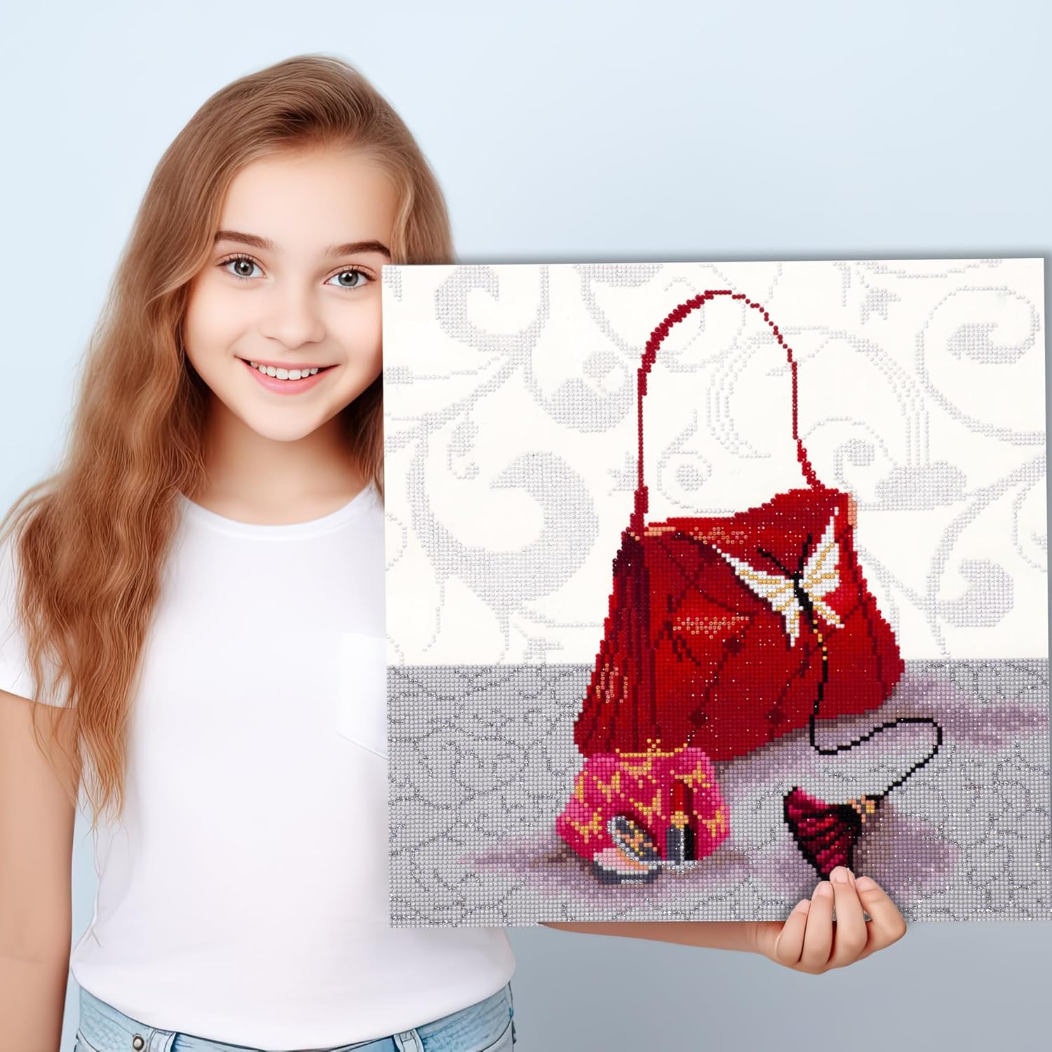 DIAMON DOT a Hom Carnaby Partia Drill Roun Dotz Diamon Paintin Kits Diamon Ar Kit fo Adults Ge Art Diamon Art 16.5inchx16.5inch