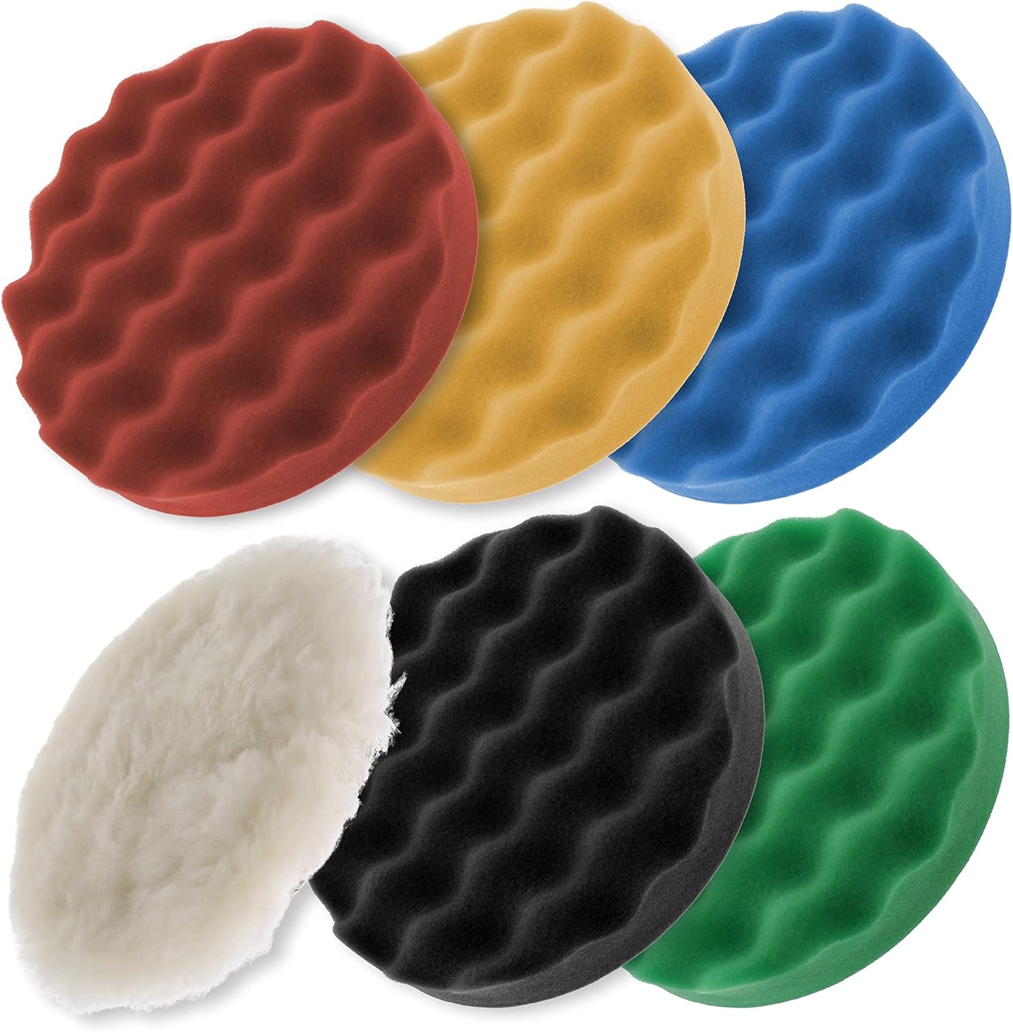 TC Globa 6. Inc Buffin Pad Se  Waffl Foa Buffe Pad Woo Pa fo Orbita Buffers D Polis Pa fo Pain Correction Polishin Ki fo Aut Boa Gelcoa Detailing