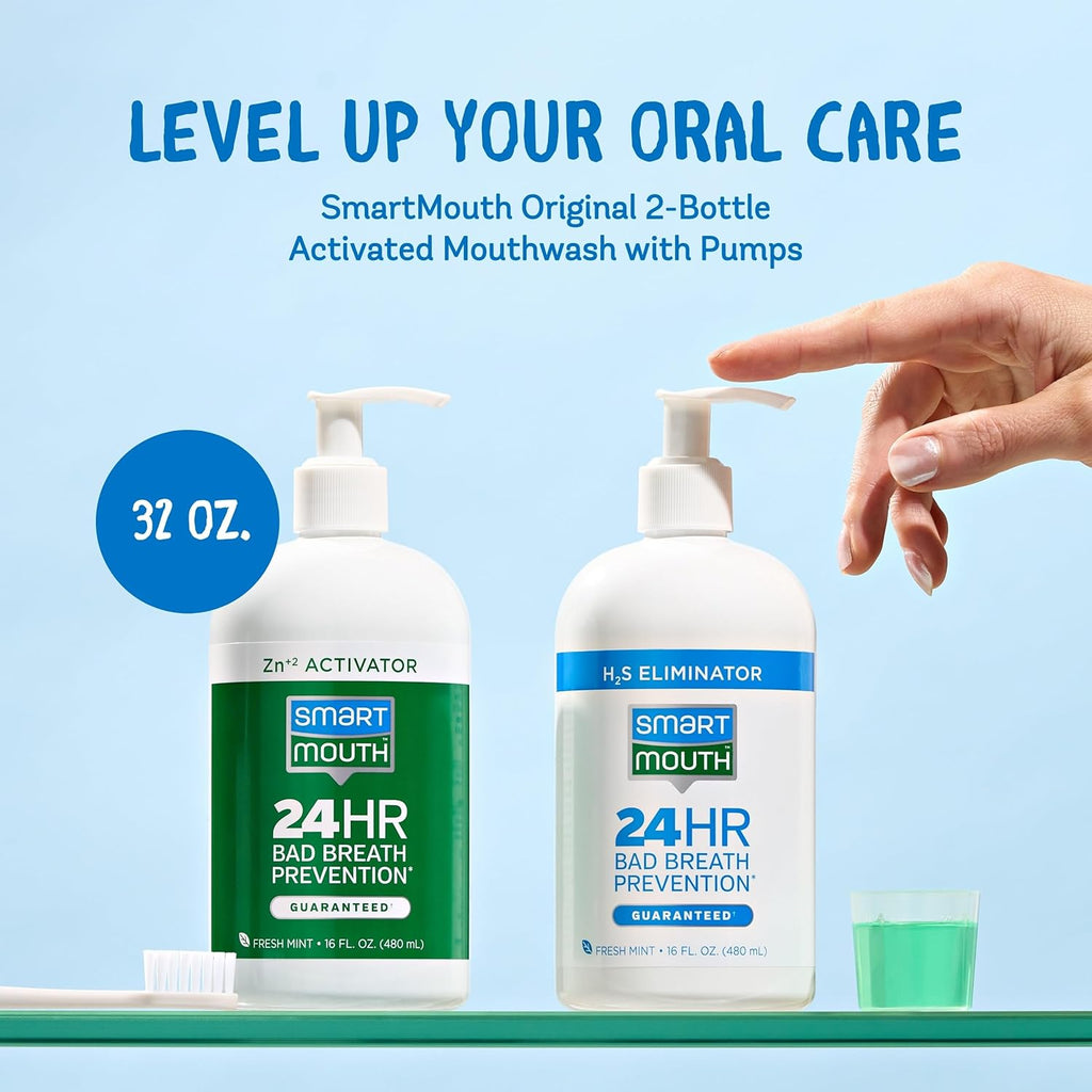SmartMout Origina 2-Bottl Activate Mouthwas wit Pumps Ba Breat Support 3 f oz
