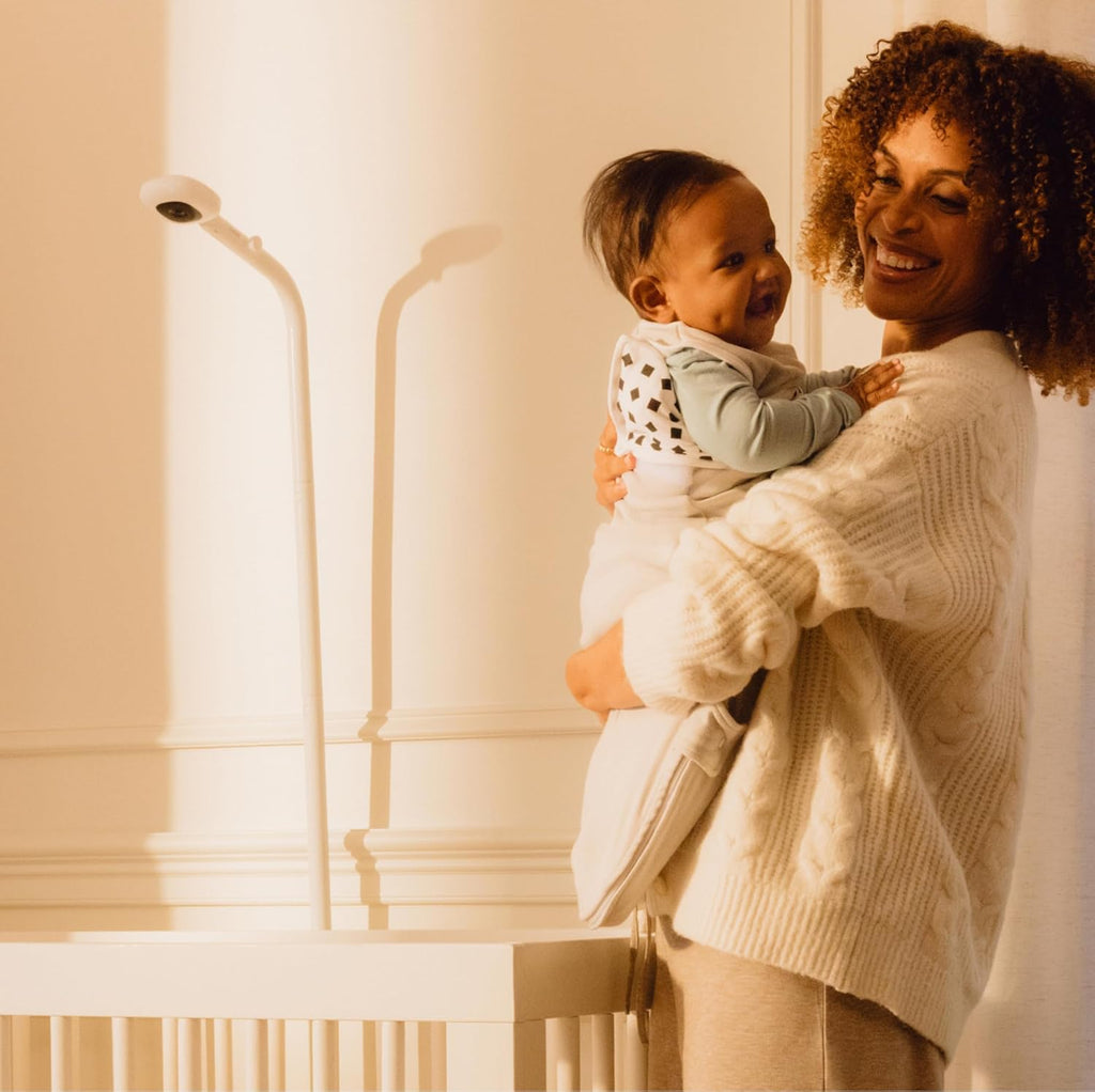 Nanit Essentials Smart Baby Monitor with Floor Stand ¨C 1080p HD Wi-Fi Camera, Sensor-Free Breathing Monitoring, Sleep Tracking, Two-Way Audio, Night Vision, Motion & Cry Notifications, White