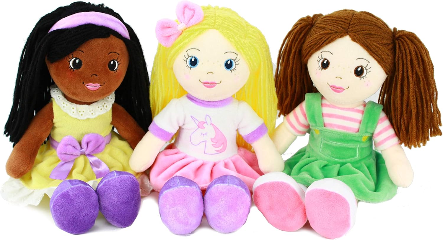 Playtime by Eimmie 14inch Soft Baby Doll for Girls (Lillie) - Plush Rag Doll for Toddlers Infants, Washable Stuffed Toy with Sensory Fabric Body - Great for Baby Showers, Birthdays Special Occasions