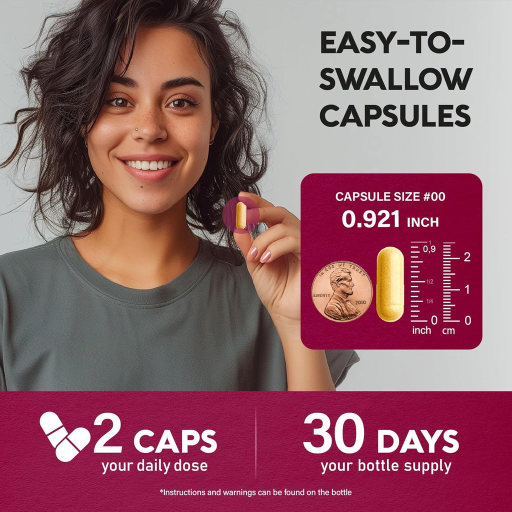 Vitamin B Complex for Men Women - Riboflavin B2, B12, B1, B3, B5, B6, B7, B8, B9 | Vitamin C, Choline, Inositol - B-Complex Supplement - Energy, Brain Heart Support - Made in USA, 60 Vegan Caps