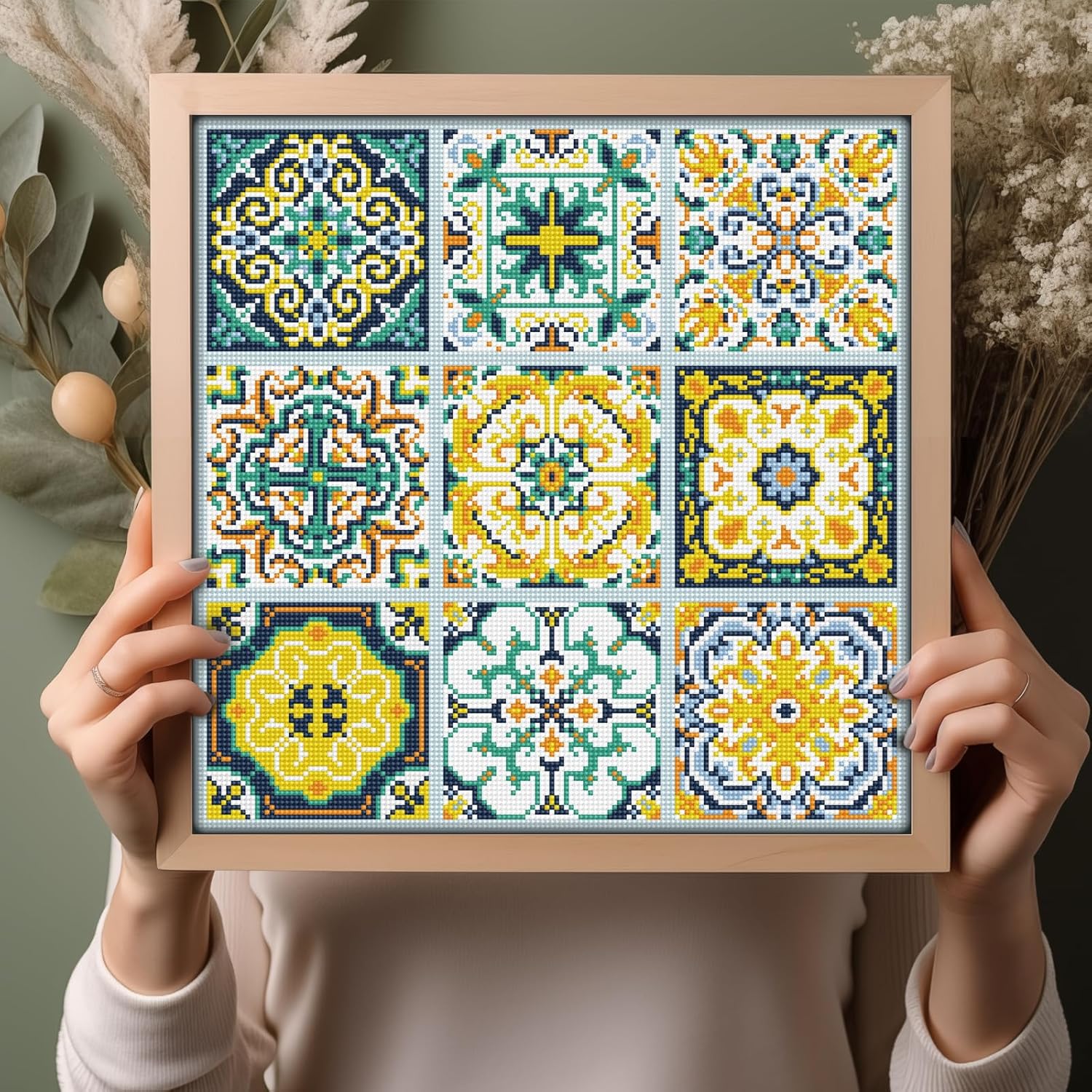 DIAMON DOT Mesmerisin Til Diamon Paintin Kit fo Adult Diamon Ar Kit Relaxin Creativ Craf Ki wit Dot Gem 16.5x16.5