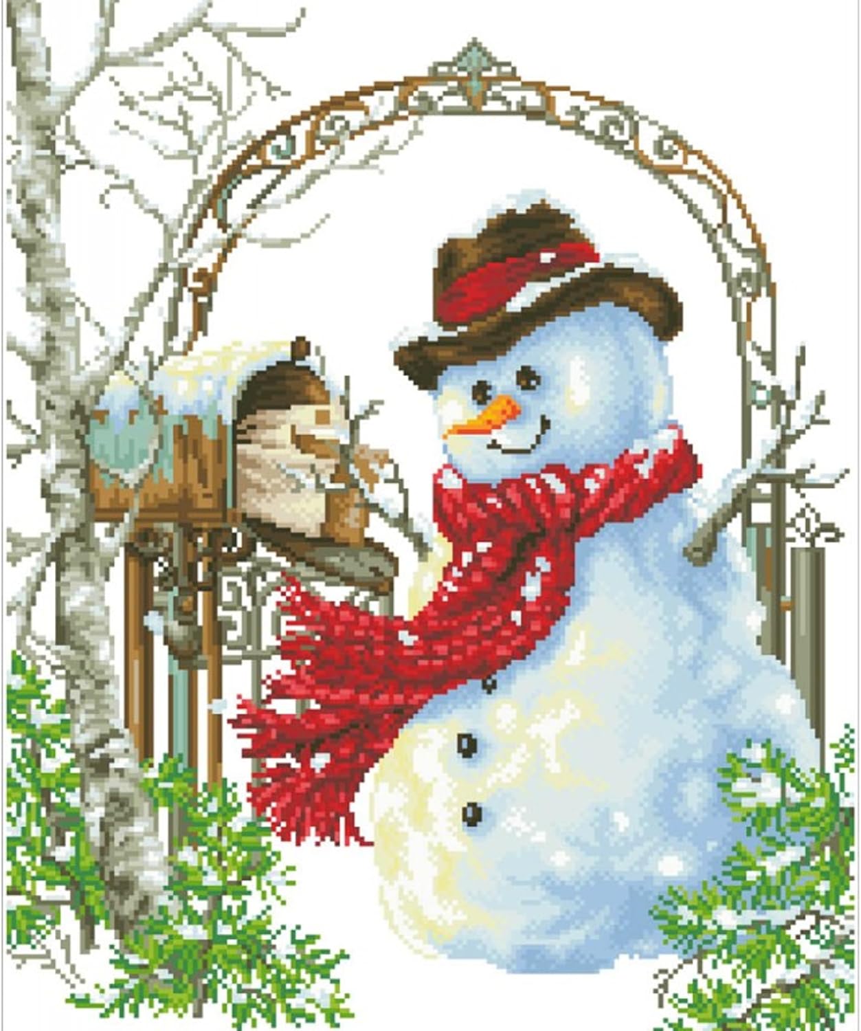 DIAMON DOT Fathe Sno Snowma Diamon Paintin Kit fo Adult Diamon Ar Kit Relaxin Creativ Craf Ki wit Dot Gem 24inchx20inch