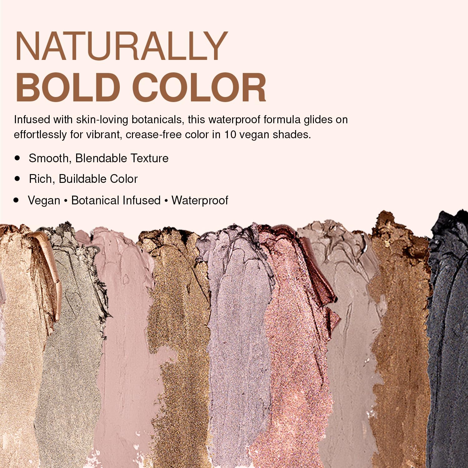 Palladio Waterproof Eyeshadow Stick with Blending Sponge, Long Lasting Effortless Application, Smudge Free Crease Proof Formula, Matte Shimmer Shades, Buildable Eye Shadow (Bronze Shimmer)