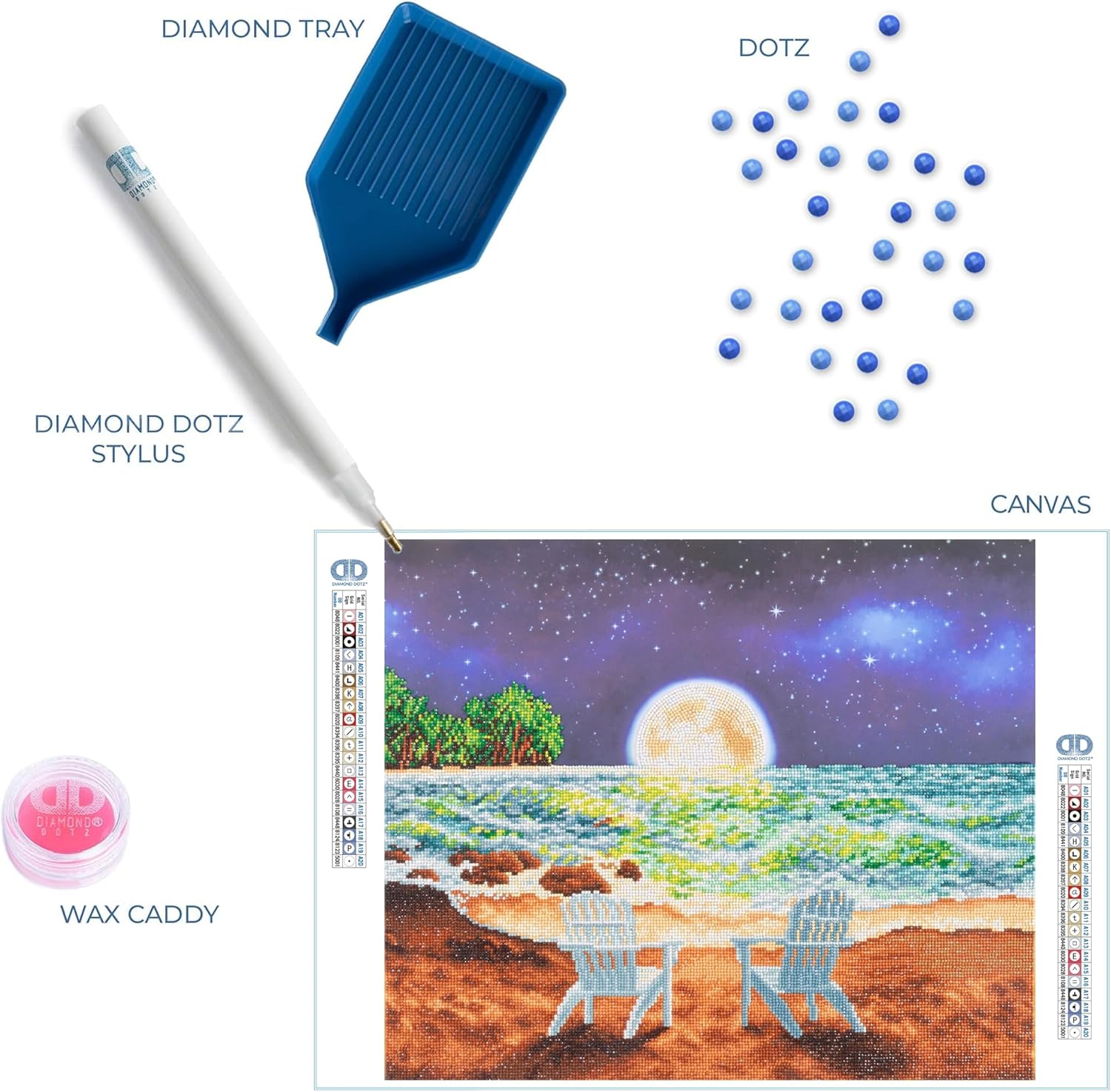 DIAMON DOT a Hom Moonligh Beac Diamon Paintin Kit fo Adult Diamon Ar Kit Relaxin Creativ Craf Ki wit Dot Gem 24x20