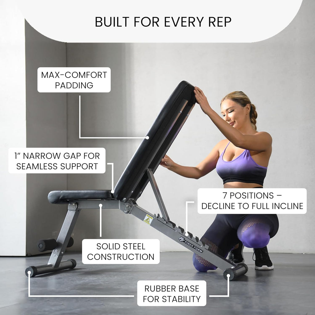 F Fine For 5-in- Weigh Bench Adjustabl Foldabl fo Benc Press Strengt Trainin an Ful Bod Workout Perfec fo Dumbbel Set o a Adjustabl Dumbbel Se i You Hom Gym