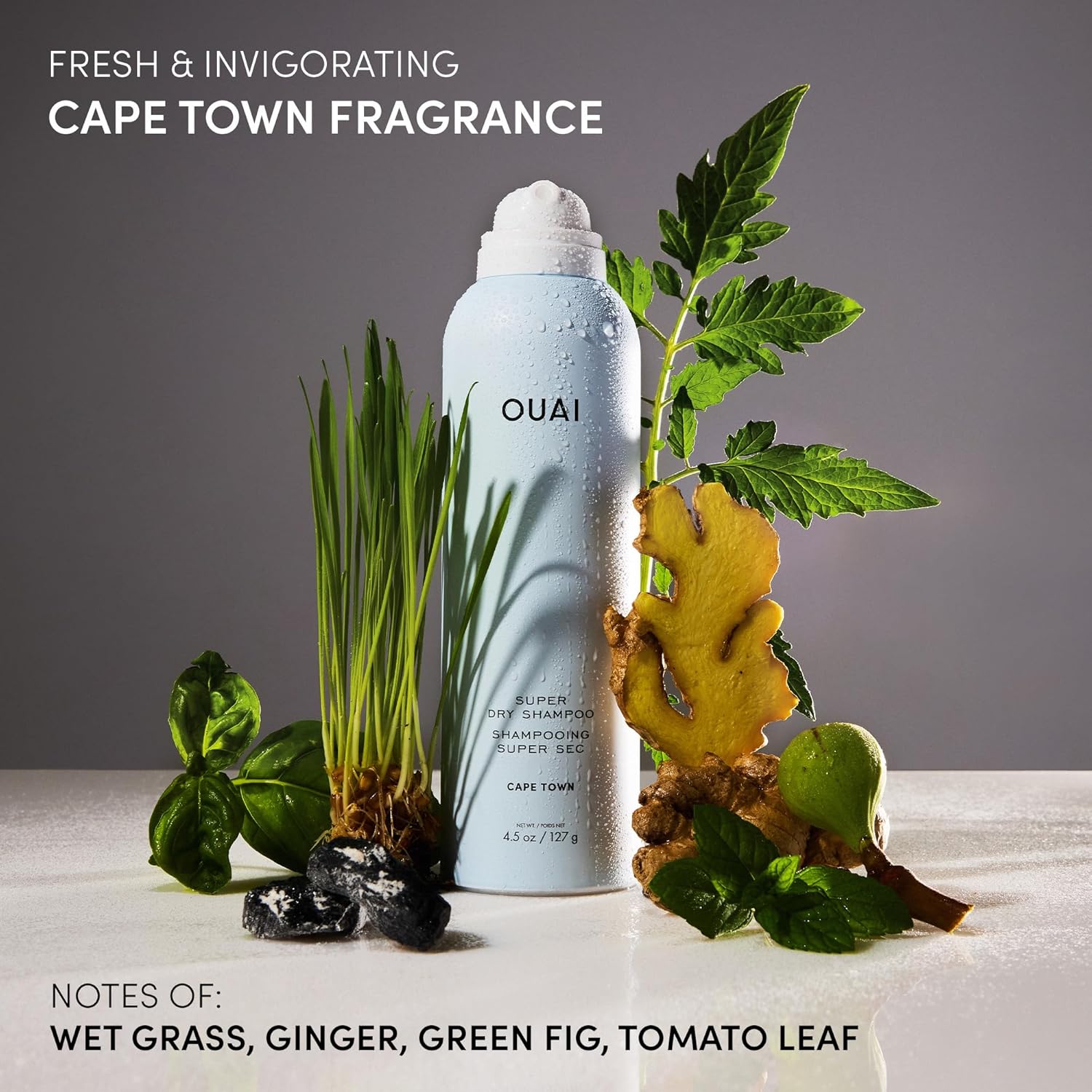 OUAI Super Dry Shampoo - Volumizing Dry Shampoo - Absorbs Oil, Dirt Sweat - Blends Seamlessly into Hair with Zero Residue Enriched with a Long-Lasting Scent - Cape Town (4.5 oz)