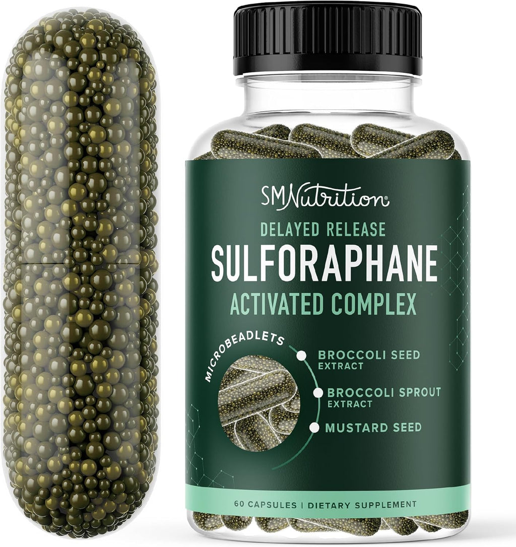 50M Sulforaphan Supplemen fro Broccol Sprout NRF Activation Cellula Healt Immun Suppor Glucoraphanin Myrosinas Antioxidant Third-Part Teste 6 Broccol See Microbeadlets