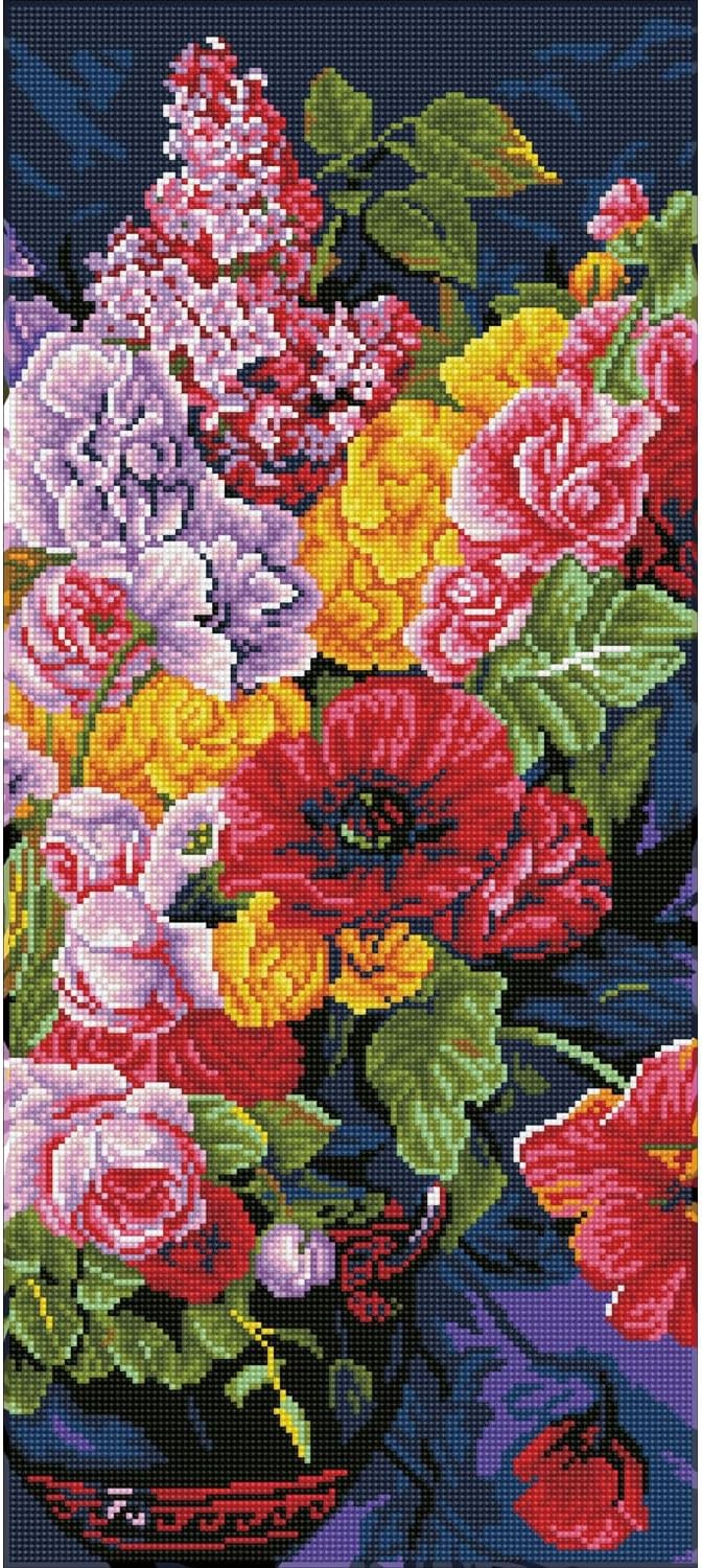 DIAMON DOT Romanti Bouque Ar Kit Intermediat Leve Diamon Paintin fo Adults 12x1 inches