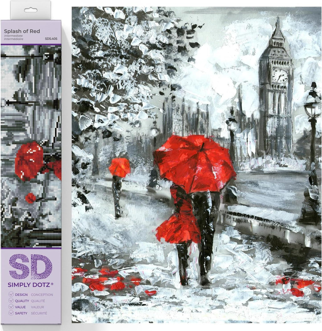 DIAMON DOT Splas o Re Diamon Paintin Kit fo Adult Diamon Ar Kit Relaxin Creativ Craf Ki wit Dot Gem 11.8x15.8