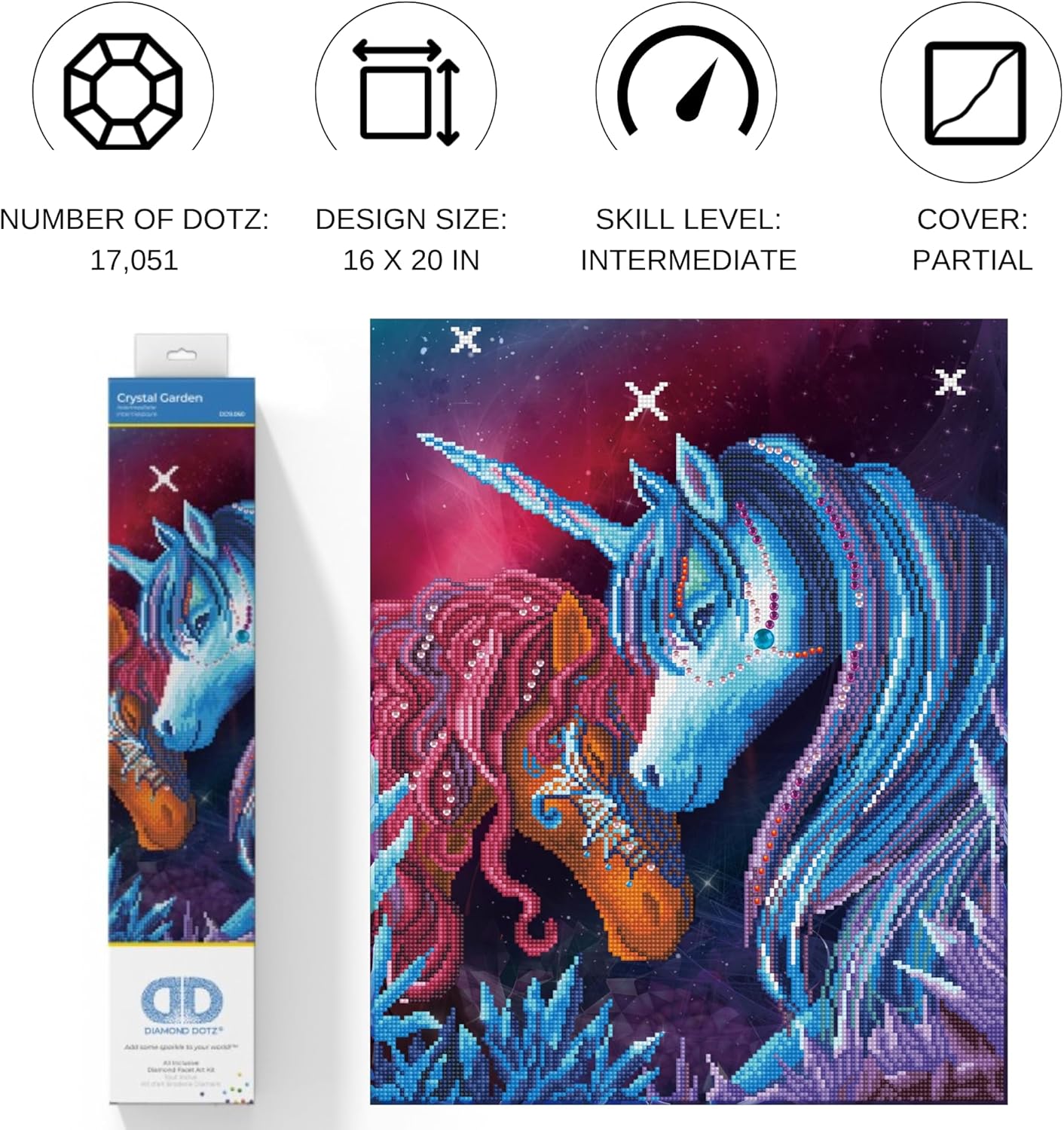 DIAMON DOT Crysta Garde Unicor Diamon Paintin Kit fo Adult Diamon Ar Kit Relaxin Creativ Craf Ki wit Dot Gem 16inchx20inch