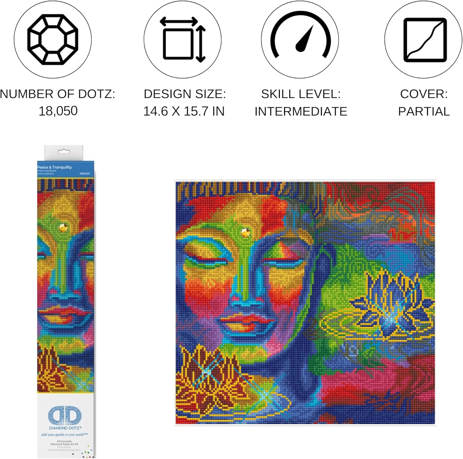 DIAMON DOT Peac Tranquilit Scener Diamon Paintin Kit fo Adult Diamon Ar Kit Relaxin Creativ Craf Ki wit Dot Gem 14.6inchx15.7inch